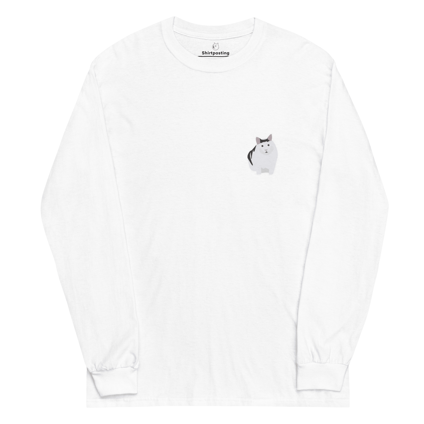 Cat Long Sleeve T-Shirt Meme - White | Shirtposting
