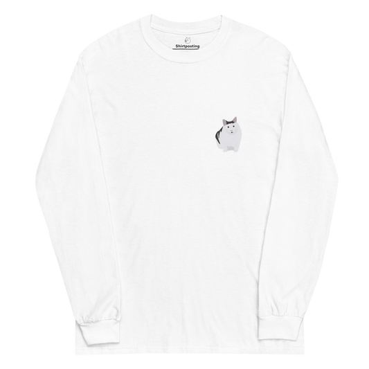 Cat Long Sleeve T-Shirt Meme - White | Shirtposting