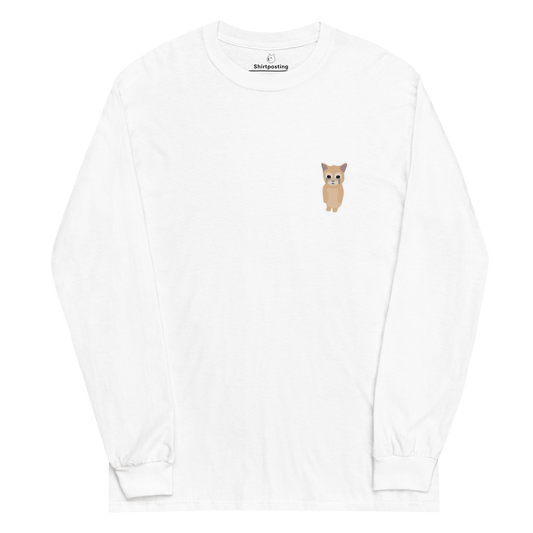 Cat Long Sleeve T-Shirt Meme - White | Shirtposting
