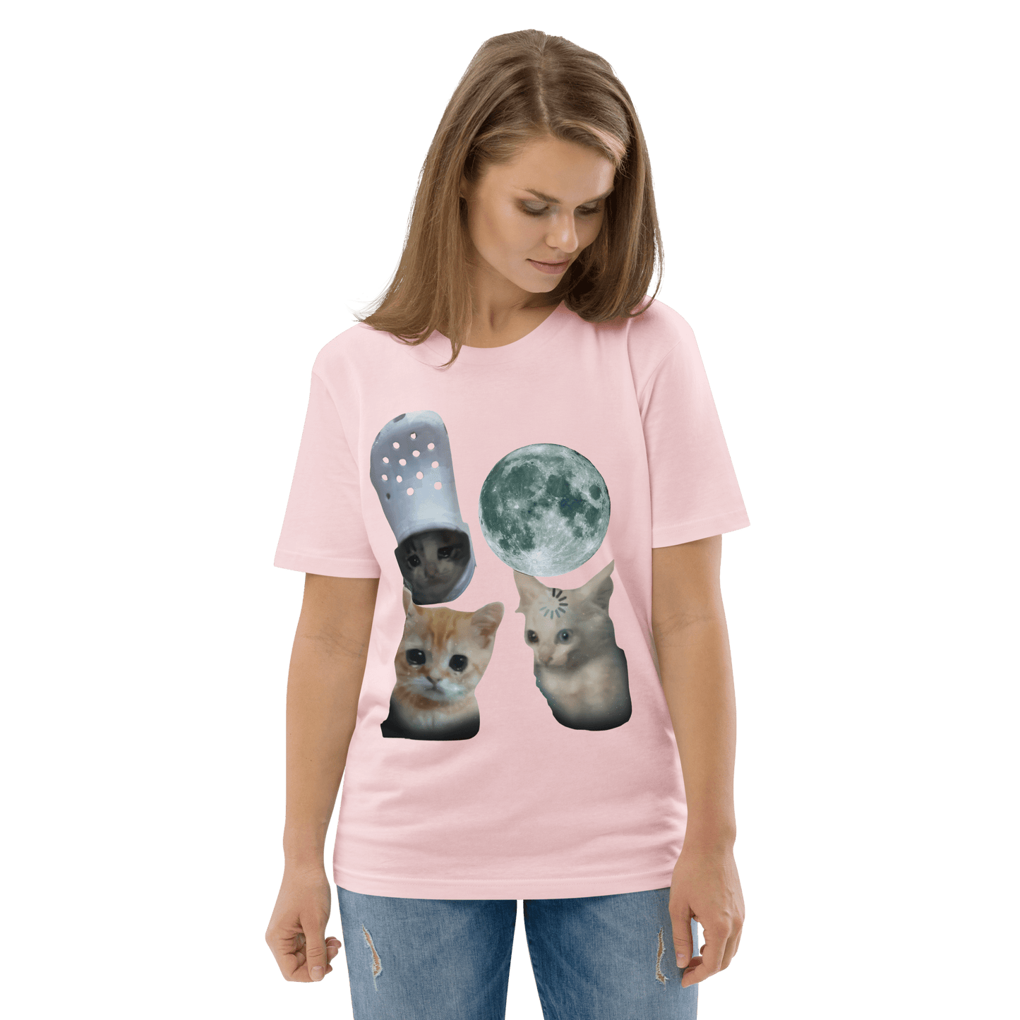 Cat Premium Organic T-Shirt Meme - Cotton Pink | Shirtposting
