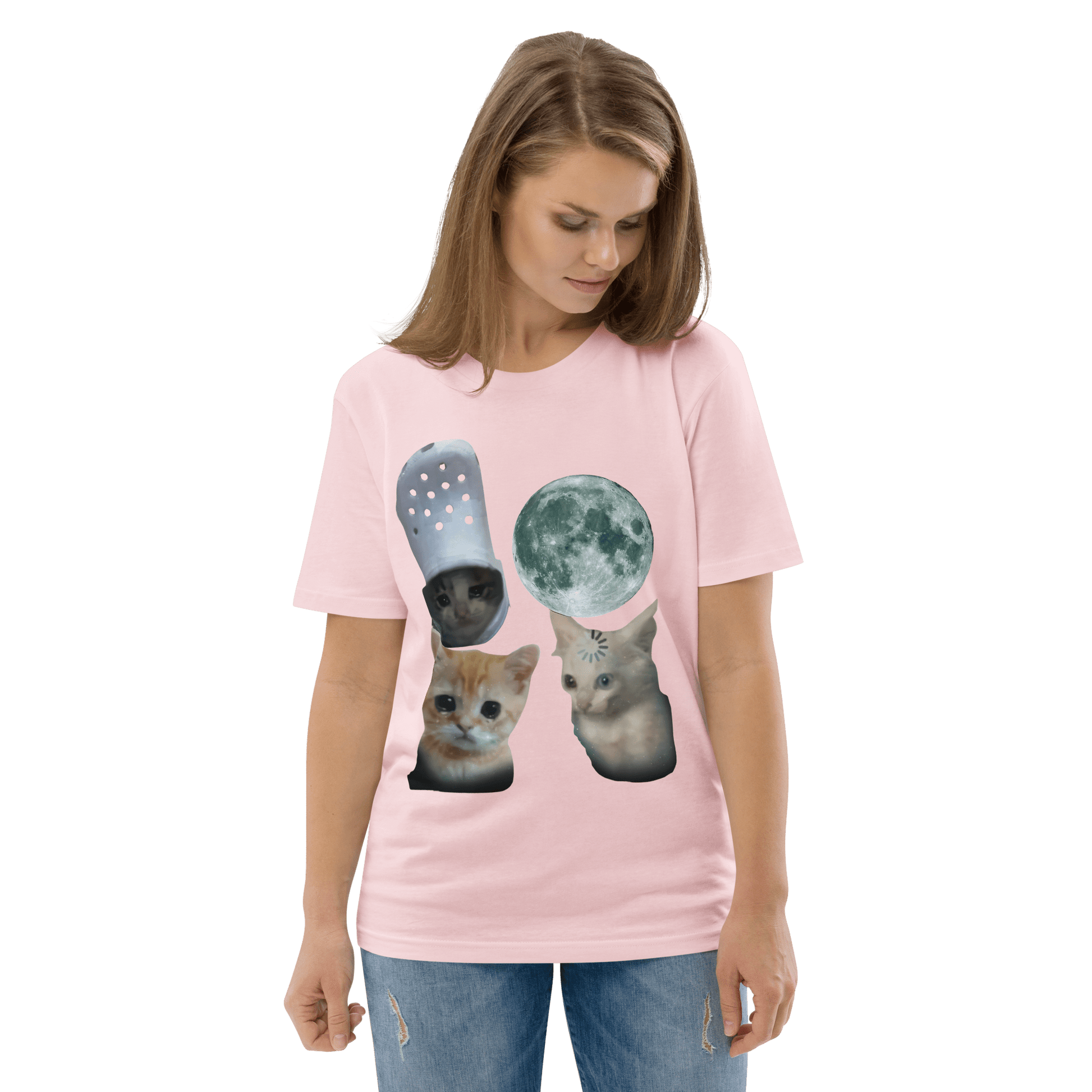 Cat Premium Organic T-Shirt Meme - Cotton Pink | Shirtposting
