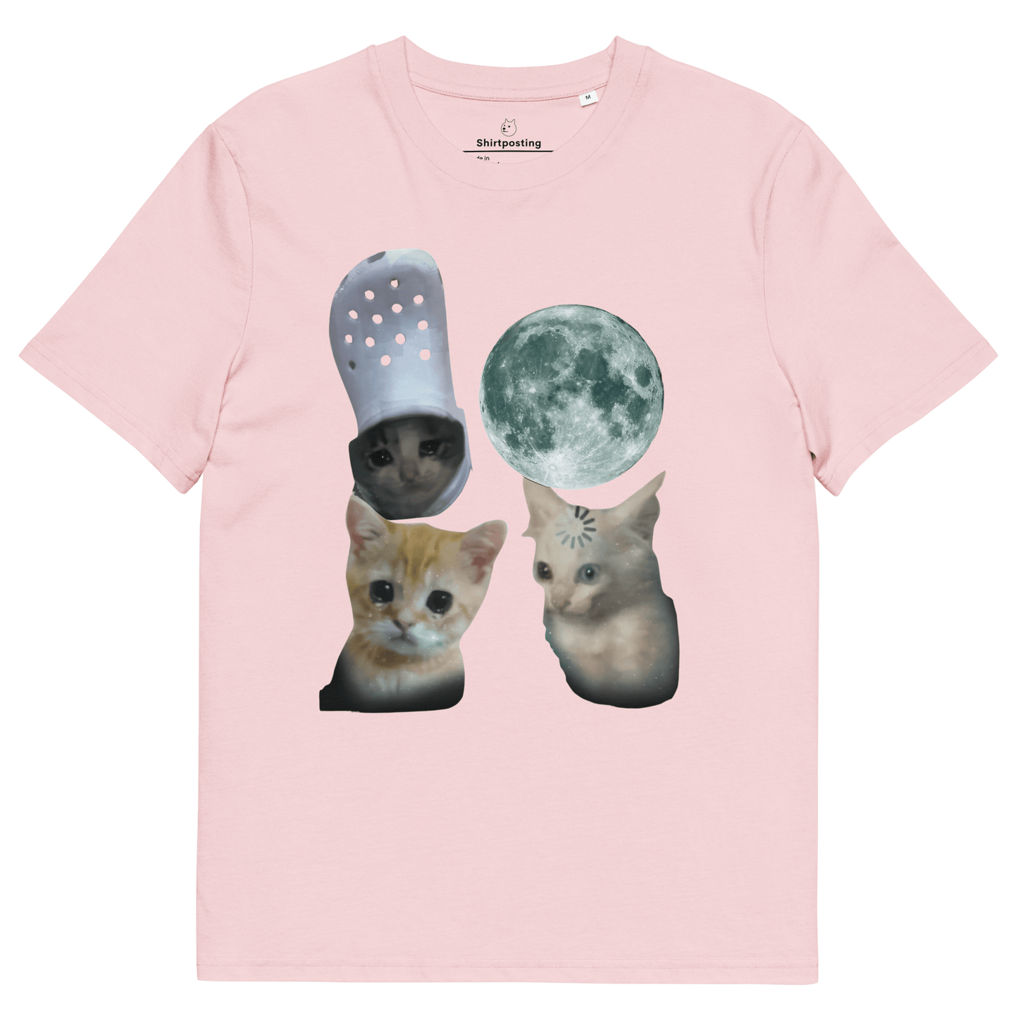 Cat Premium Organic T-Shirt Meme - Cotton Pink | Shirtposting