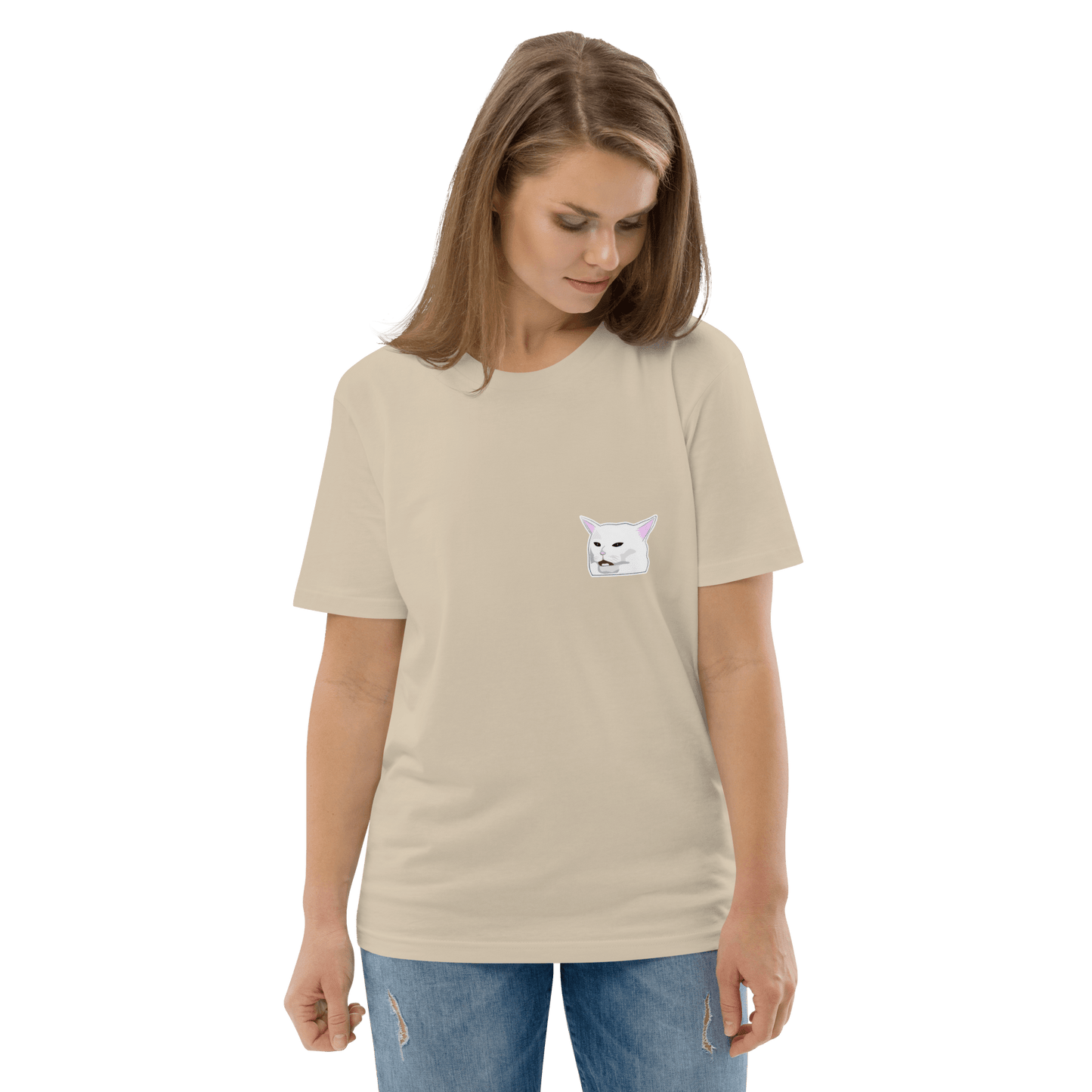 Cat Premium Organic T-Shirt Meme - Cotton Pink | Shirtposting