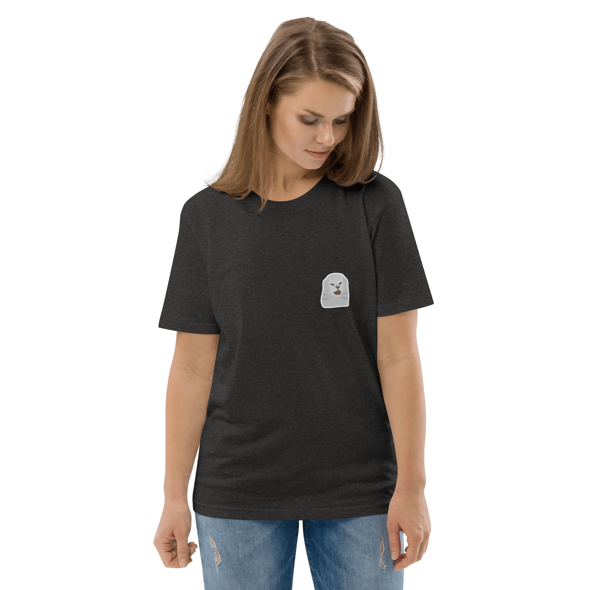 Cat Premium Organic T-Shirt Meme - Dark Heather Grey | Shirtposting
