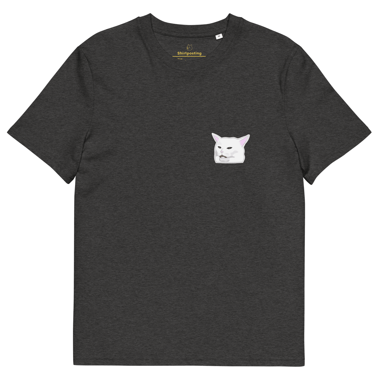 Cat Premium Organic T-Shirt Meme - Dark Heather Grey | Shirtposting