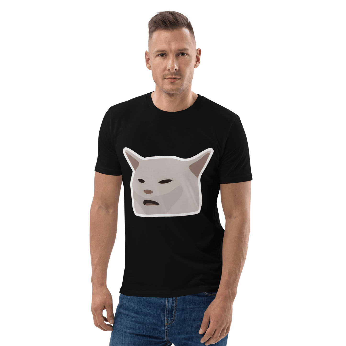 Cat Premium Organic T-Shirt Meme - Dark Heather Grey | Shirtposting
