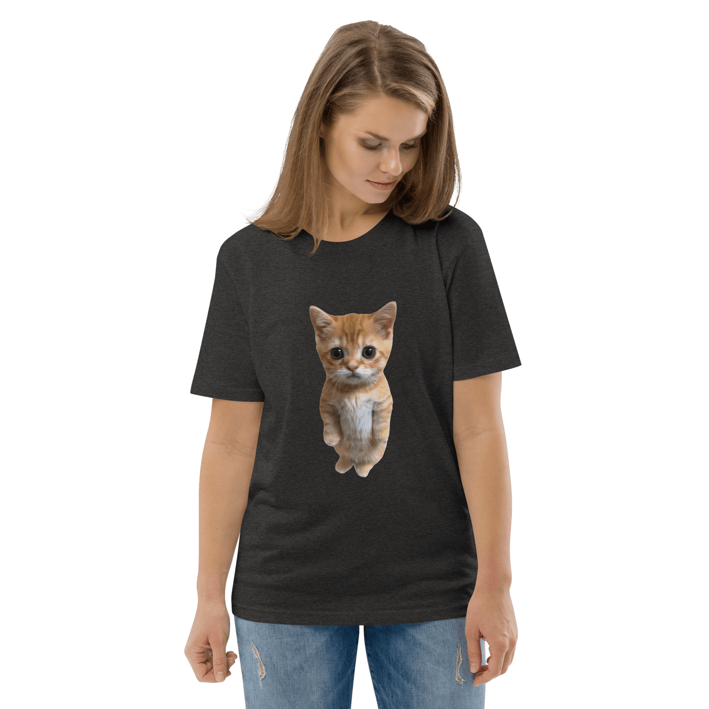 Cat Premium Organic T-Shirt Meme - Dark Heather Grey | Shirtposting