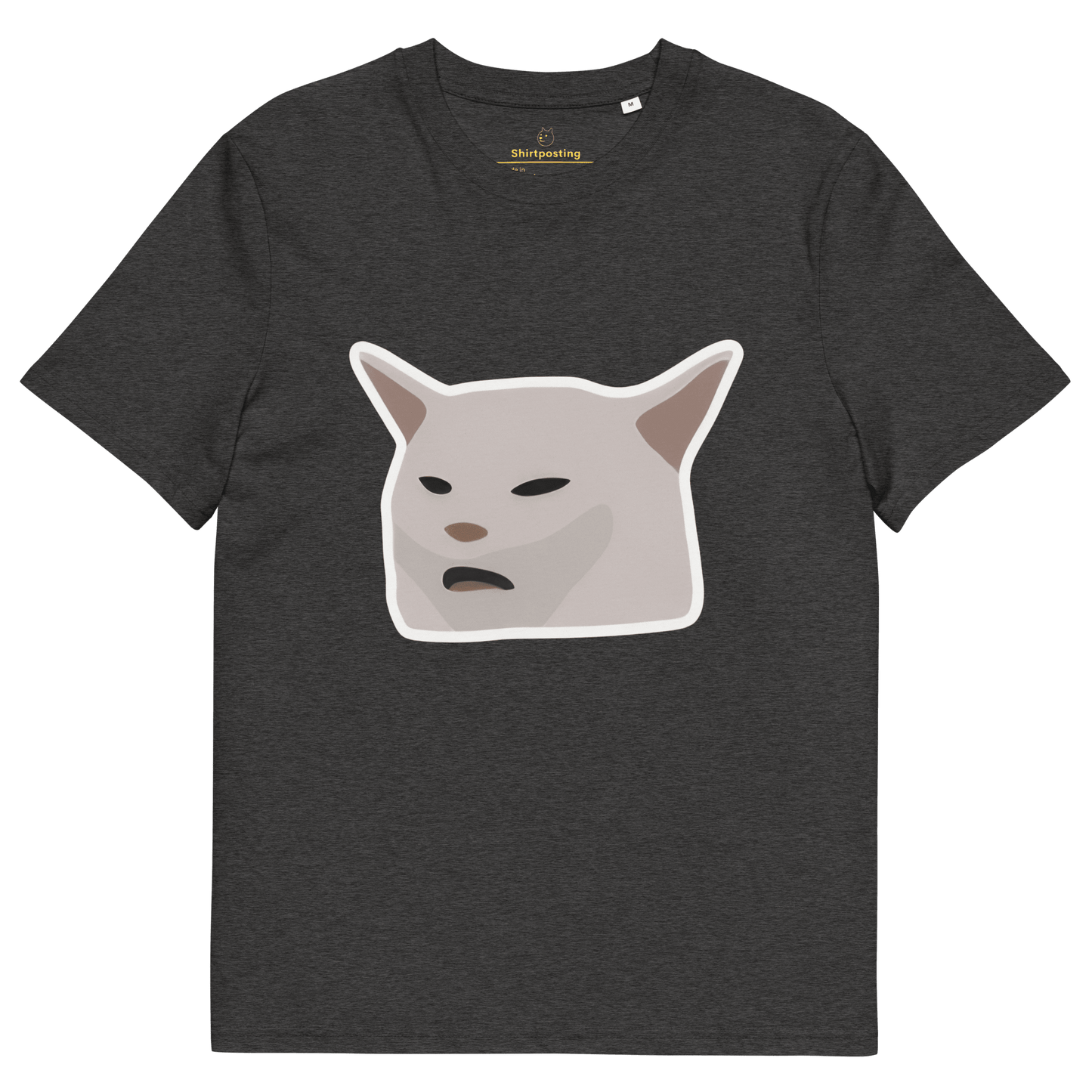 Cat Premium Organic T-Shirt Meme - Dark Heather Grey | Shirtposting