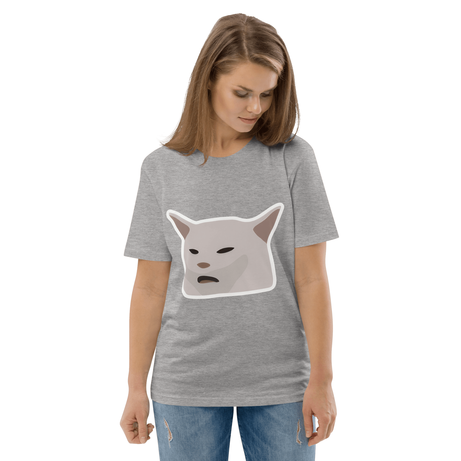 Cat Premium Organic T-Shirt Meme - Dark Heather Grey | Shirtposting