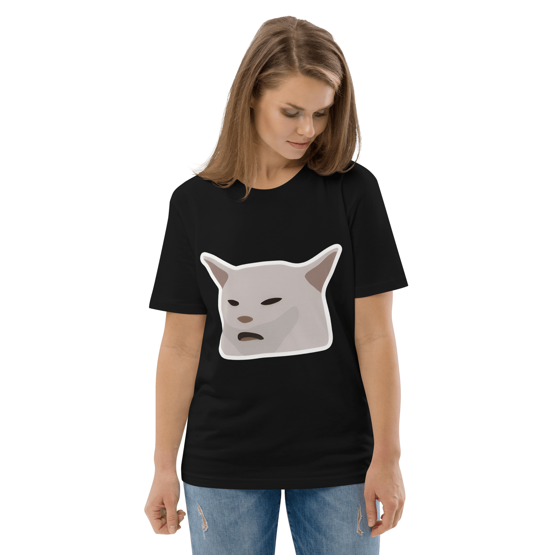 Cat Premium Organic T-Shirt Meme - Dark Heather Grey | Shirtposting
