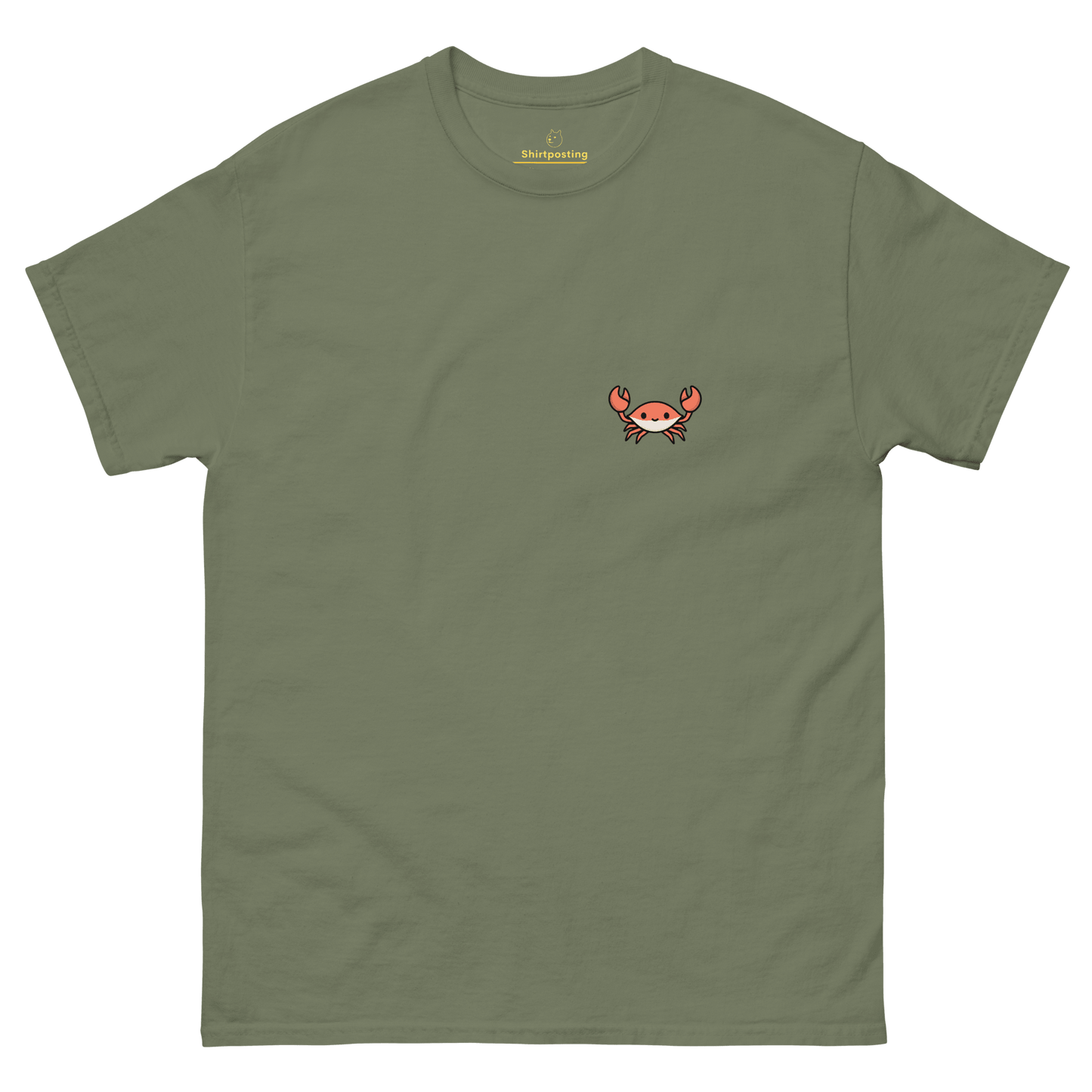 Crab Classic T-Shirt Meme - Military Green | Shirtposting