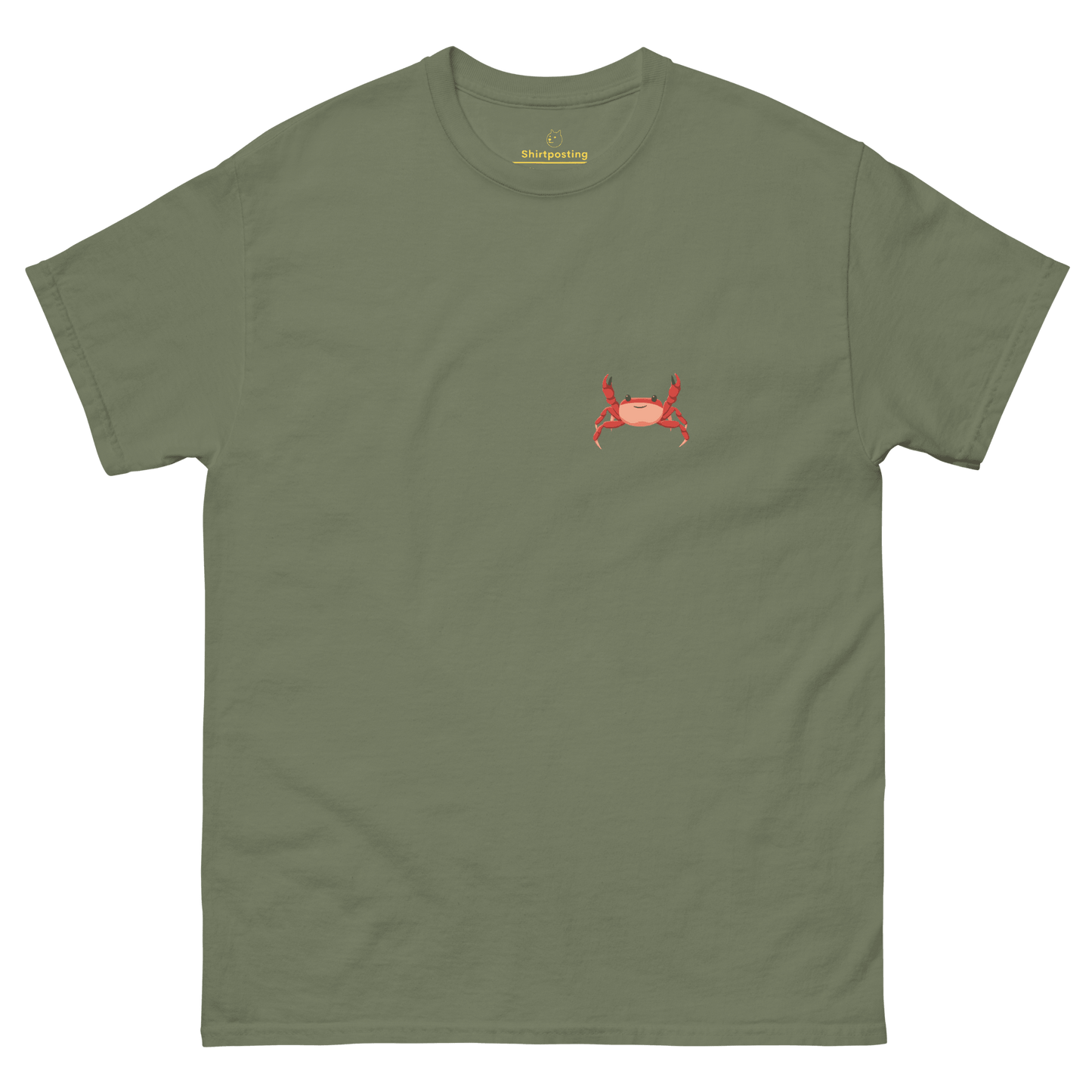 Crab Classic T-Shirt Meme - Military Green | Shirtposting