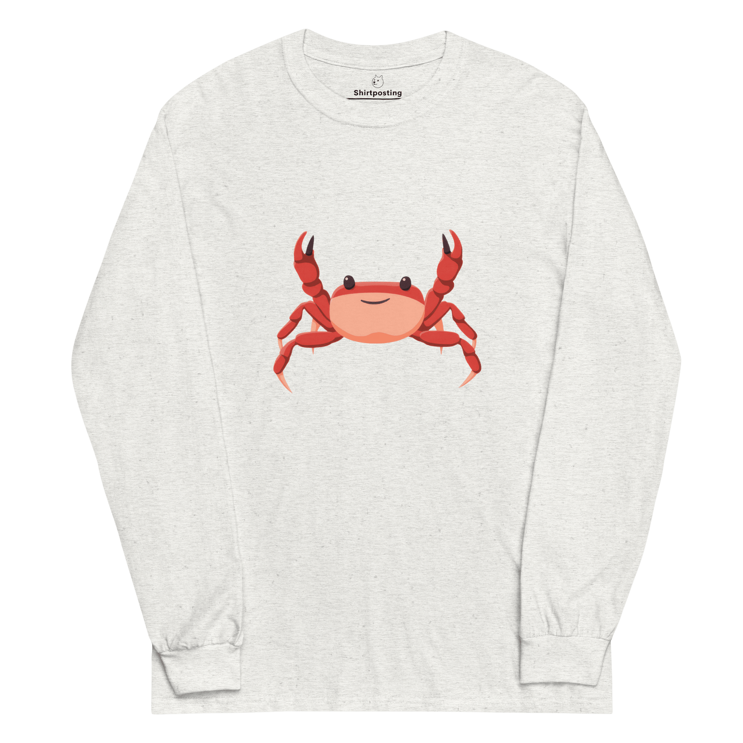 Crab Long Sleeve T-Shirt Meme - Ash | Shirtposting