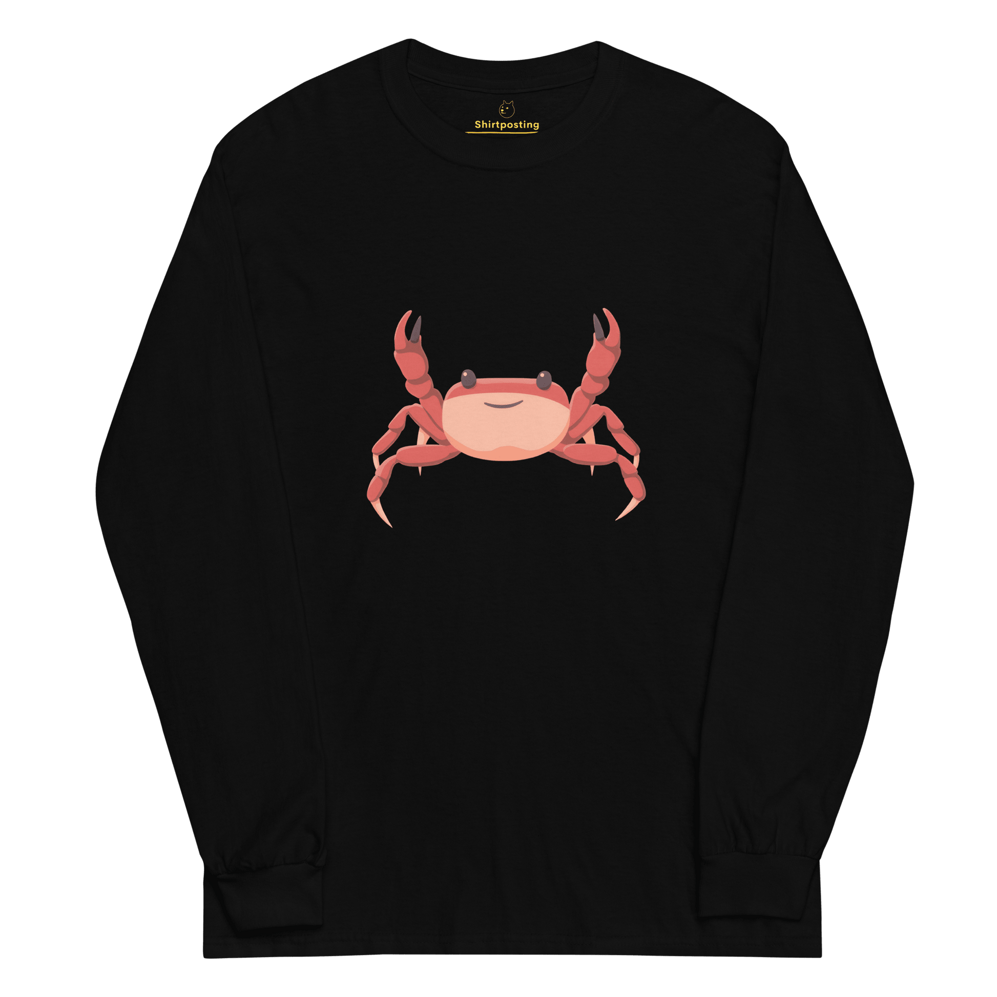 Crab Long Sleeve T-Shirt Meme - Black | Shirtposting