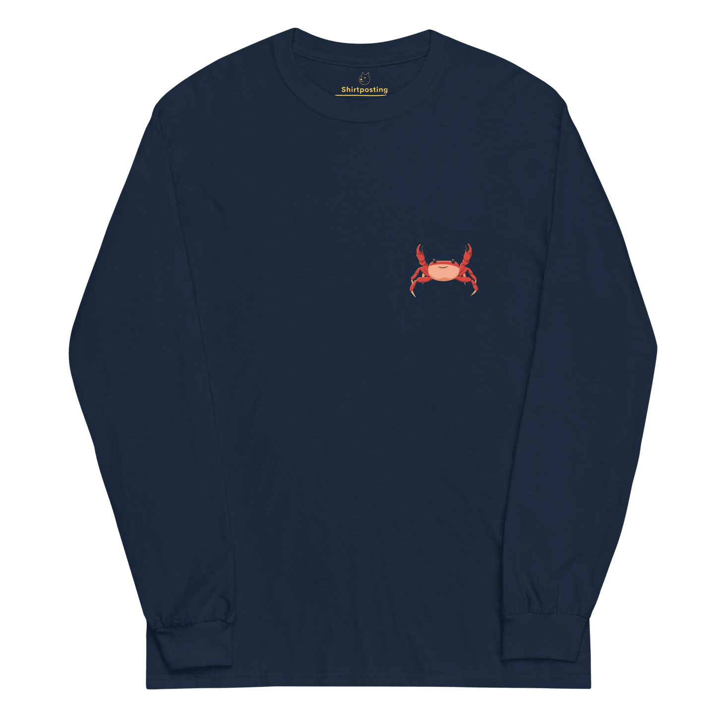 Crab Long Sleeve T-Shirt Meme - Navy | Shirtposting