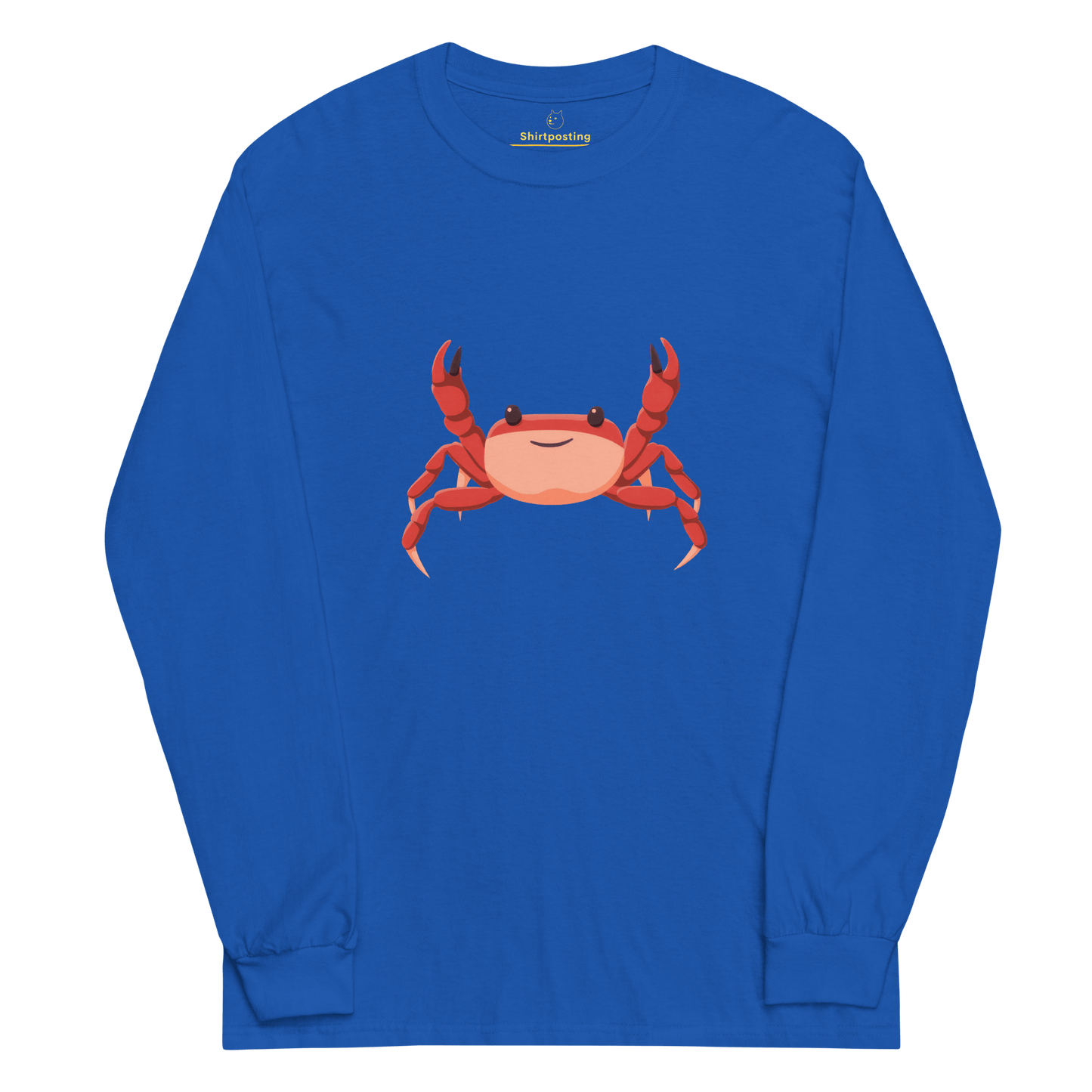 Crab Long Sleeve T-Shirt Meme - Royal | Shirtposting