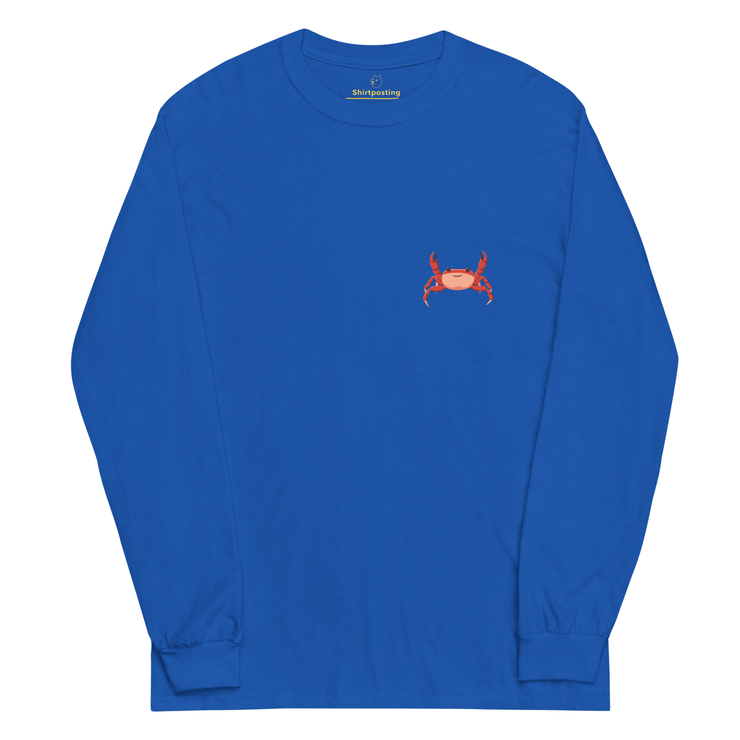 Crab Long Sleeve T-Shirt Meme - Royal | Shirtposting