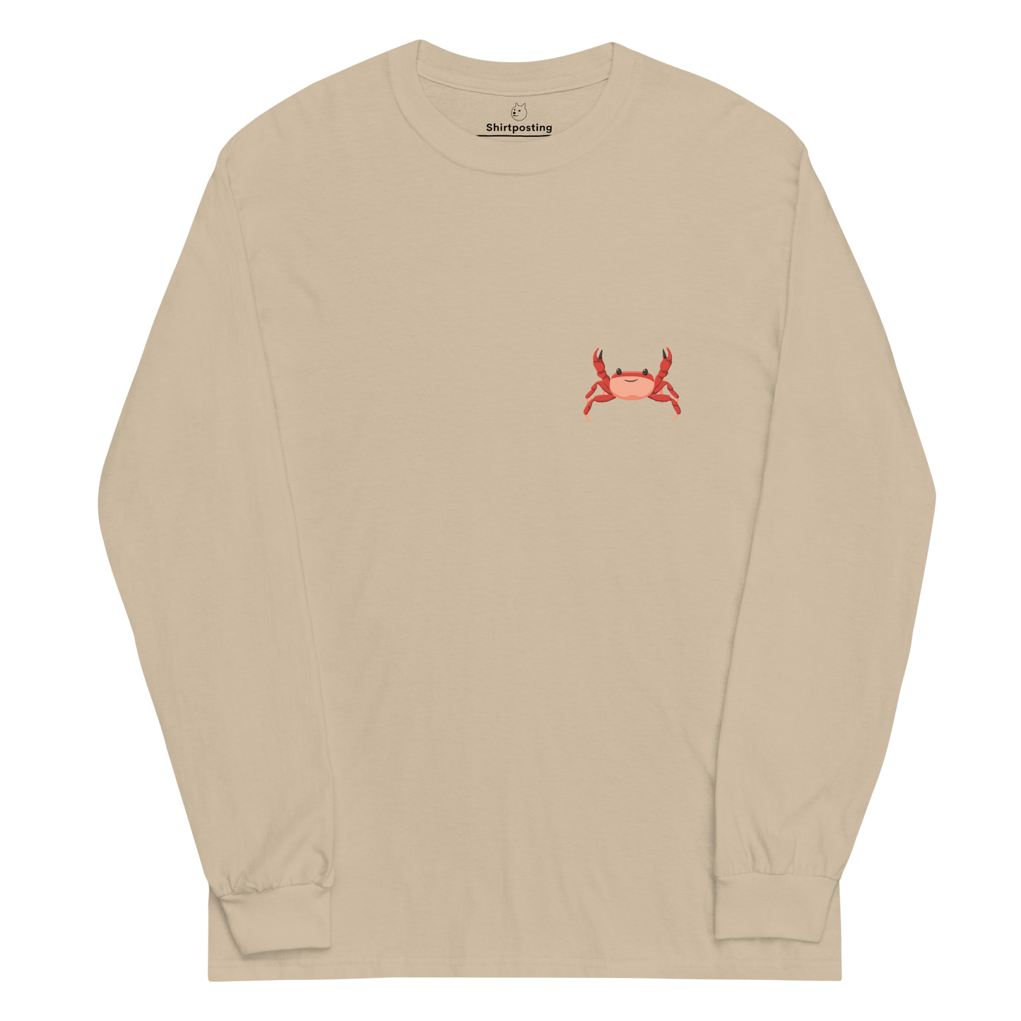 Crab Long Sleeve T-Shirt Meme - Sand | Shirtposting
