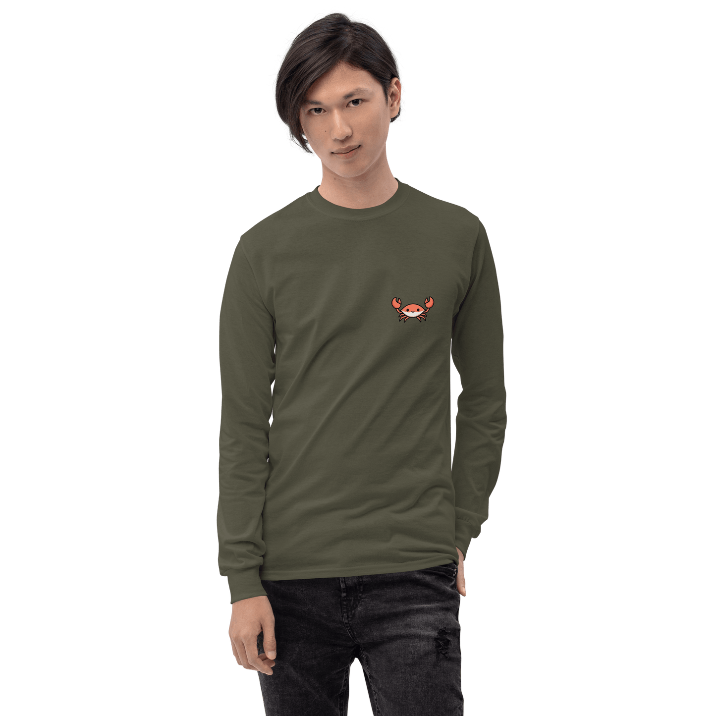 Crab Long Sleeve T-Shirt Meme - Sport Grey | Shirtposting