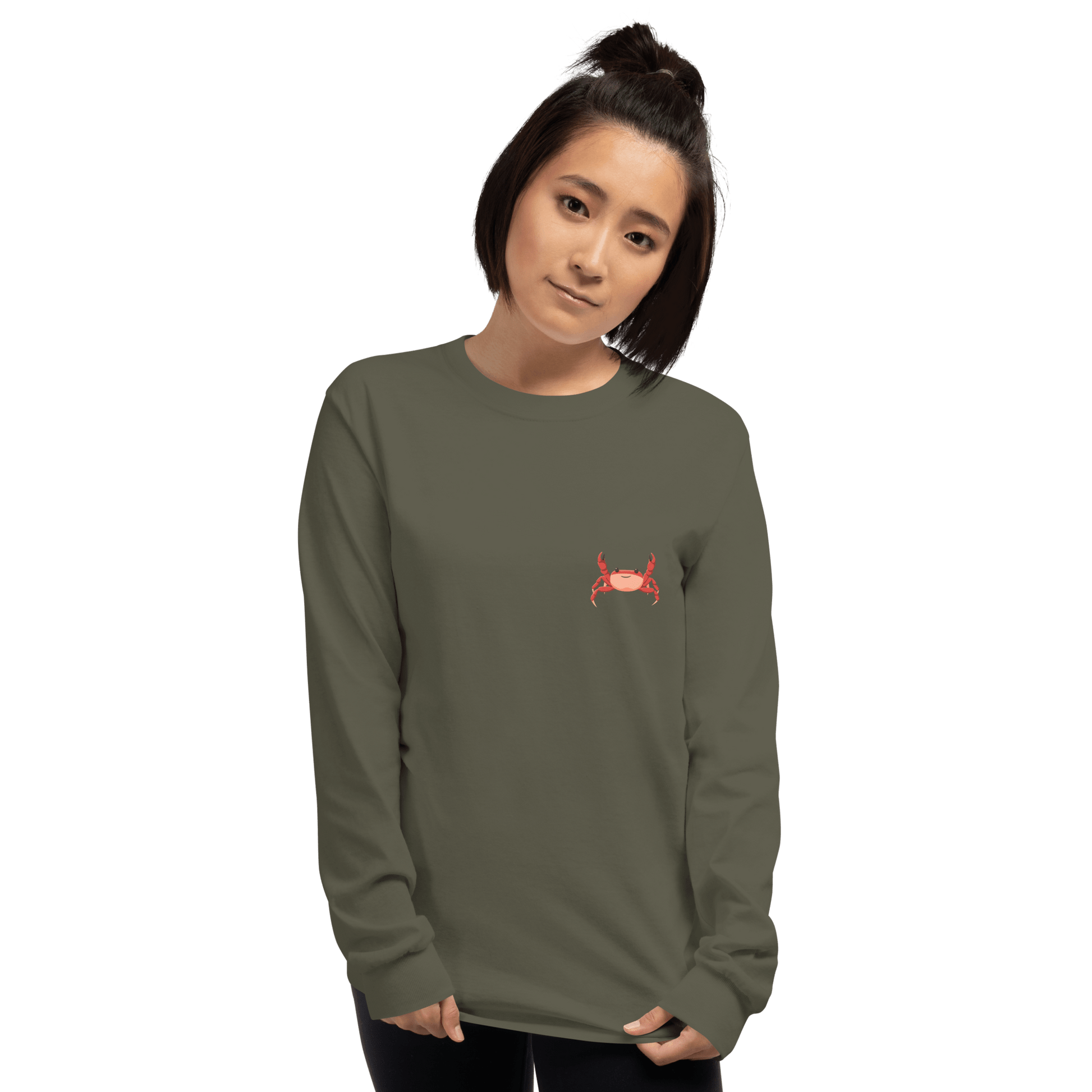 Crab Long Sleeve T-Shirt Meme - Sport Grey | Shirtposting