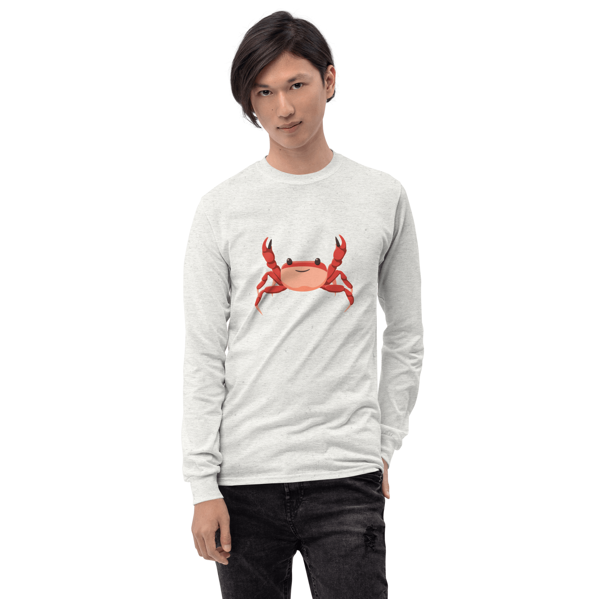 Crab Long Sleeve T-Shirt Meme - Sport Grey | Shirtposting