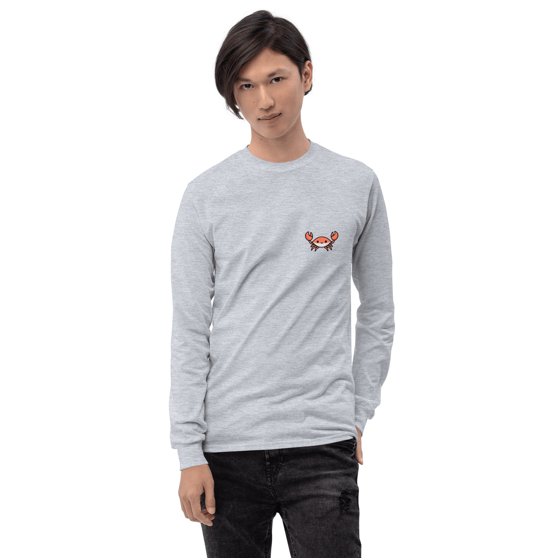 Crab Long Sleeve T-Shirt Meme - Sport Grey | Shirtposting