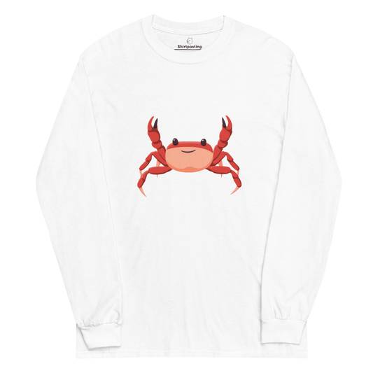 Crab Long Sleeve T-Shirt Meme - White | Shirtposting