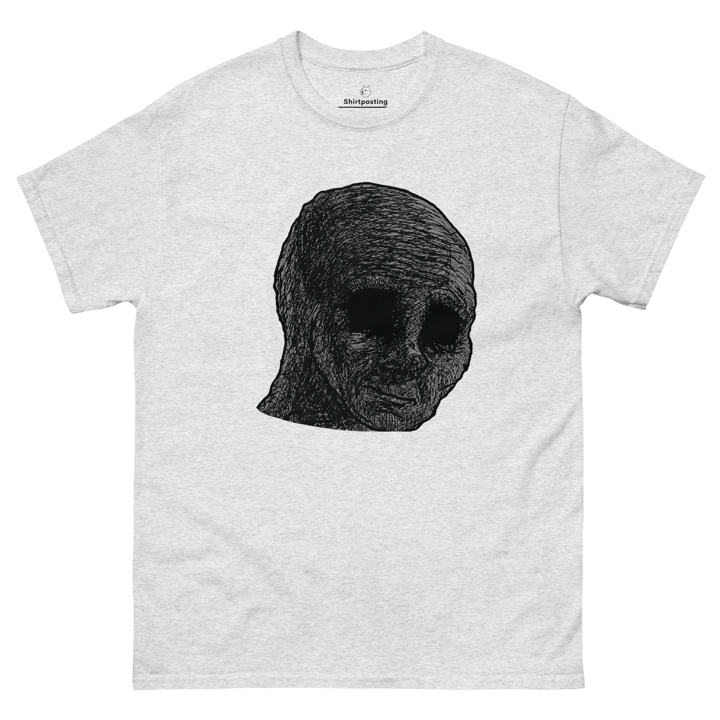 Cursed Wojak Classic T-Shirt Meme - Ash | Shirtposting