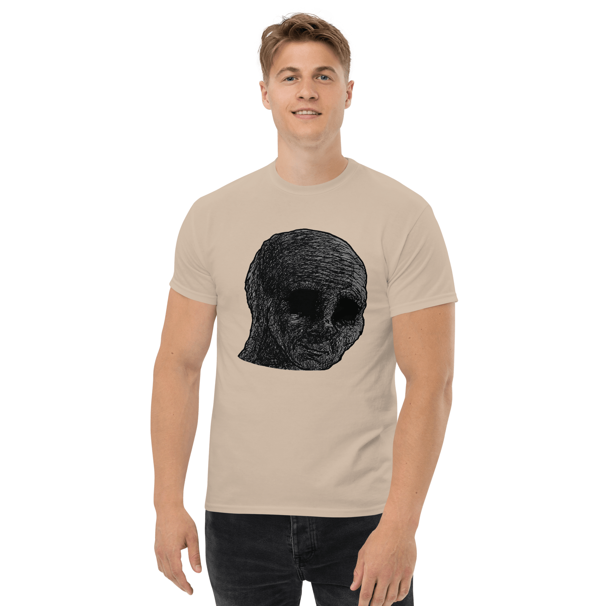 Cursed Wojak Classic T-Shirt Meme - Military Green | Shirtposting