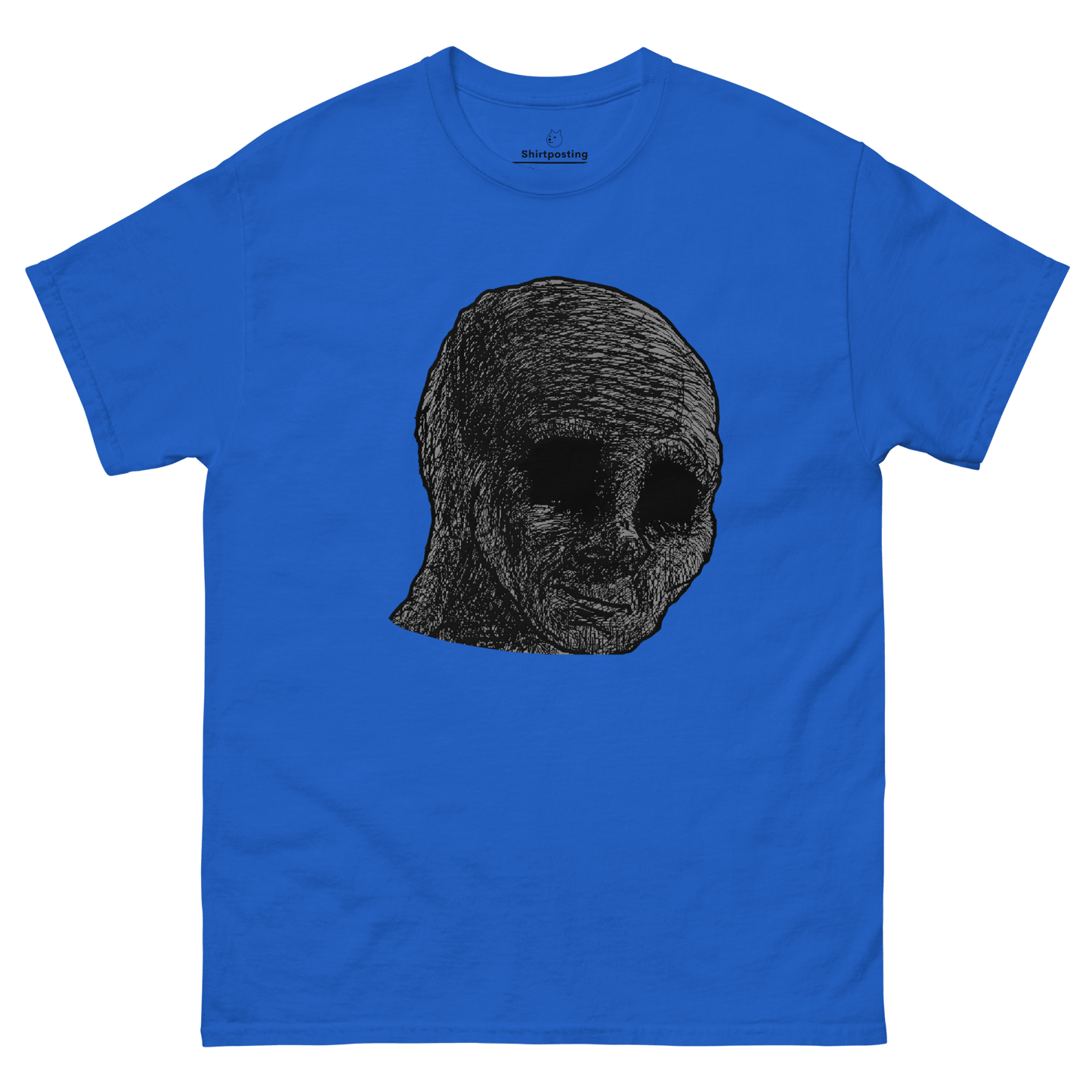 Cursed Wojak Classic T-Shirt Meme - Royal | Shirtposting