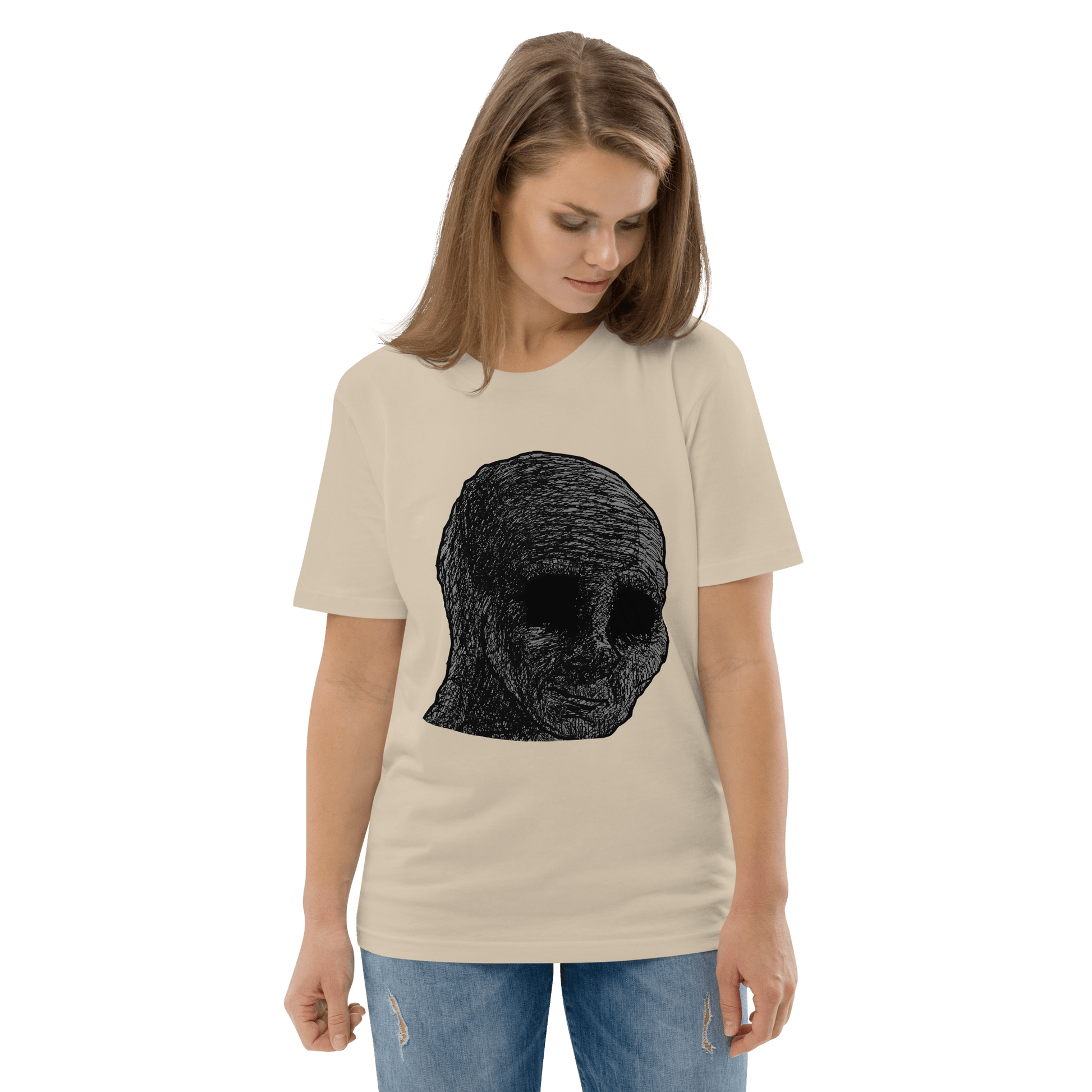 Cursed Wojak Premium Organic T-Shirt Meme - Dark Heather Grey | Shirtposting