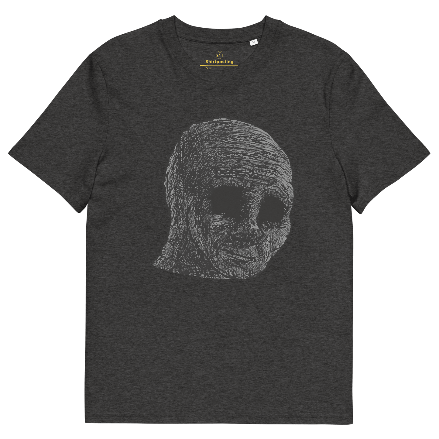 Cursed Wojak Premium Organic T-Shirt Meme - Dark Heather Grey | Shirtposting