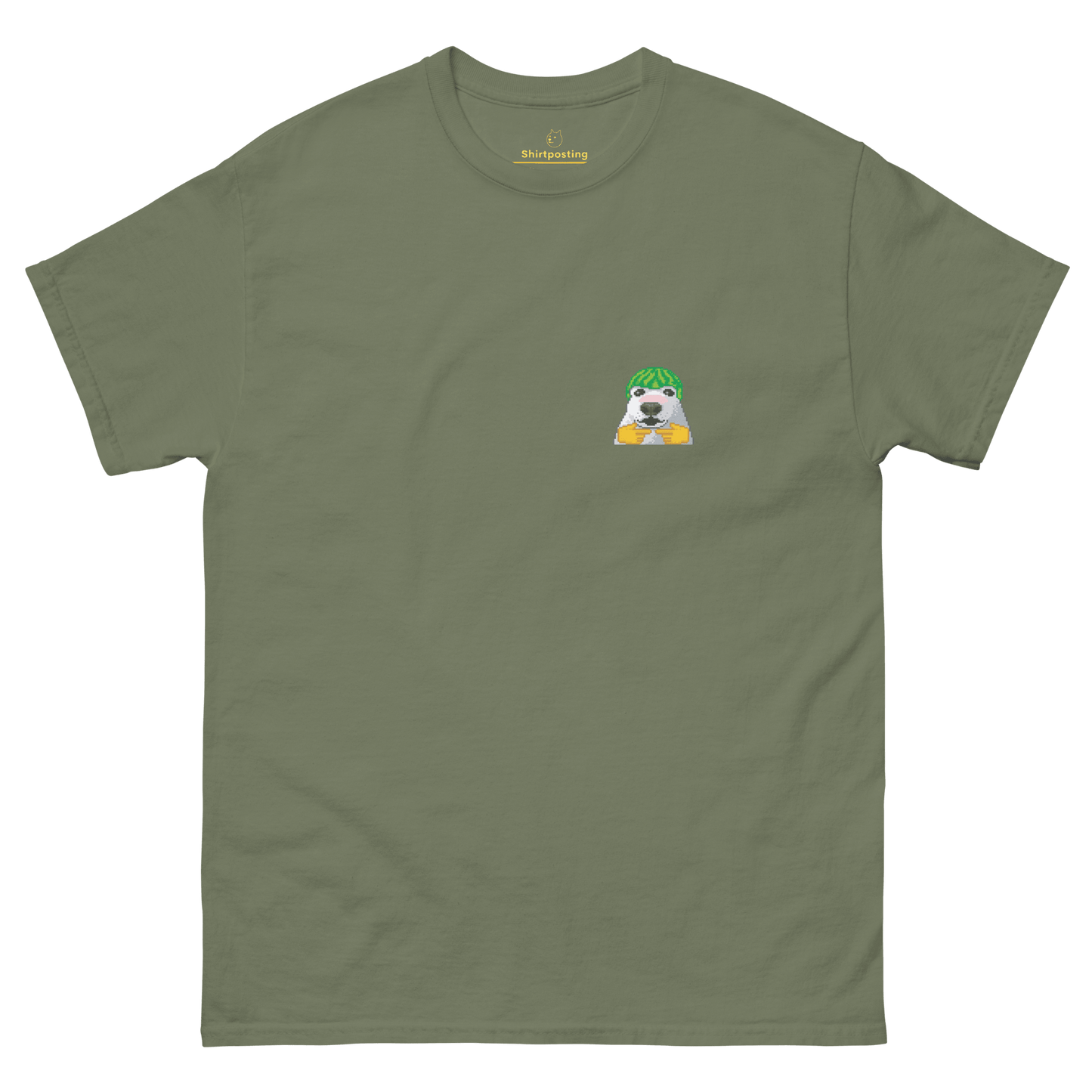 Dog Classic T-Shirt Meme - Military Green | Shirtposting