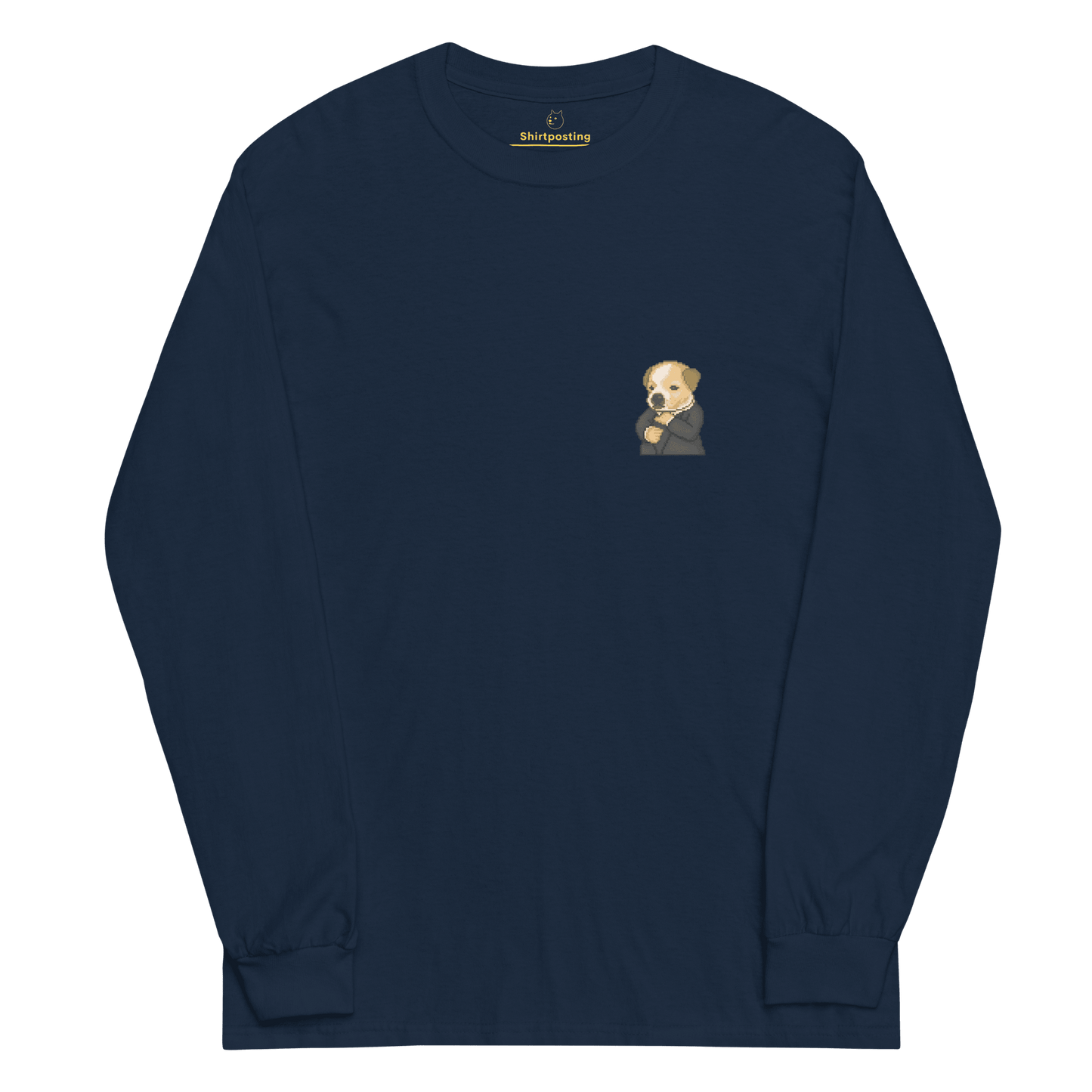 Dog Long Sleeve T-Shirt Meme - Navy | Shirtposting