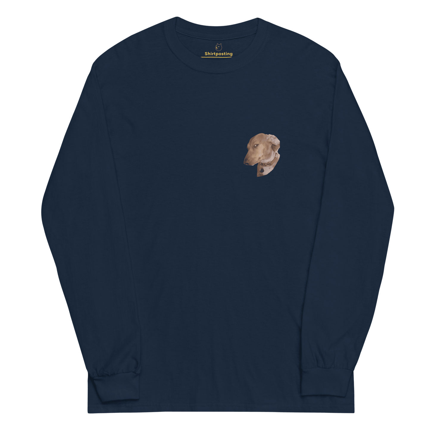 Dog Long Sleeve T-Shirt Meme - Navy | Shirtposting