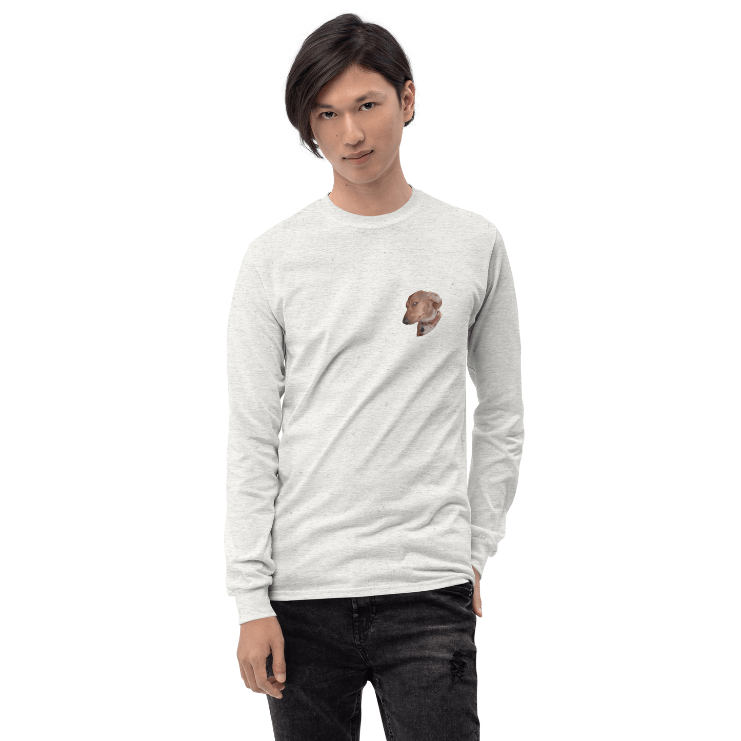 Dog Long Sleeve T-Shirt Meme - Sport Grey | Shirtposting
