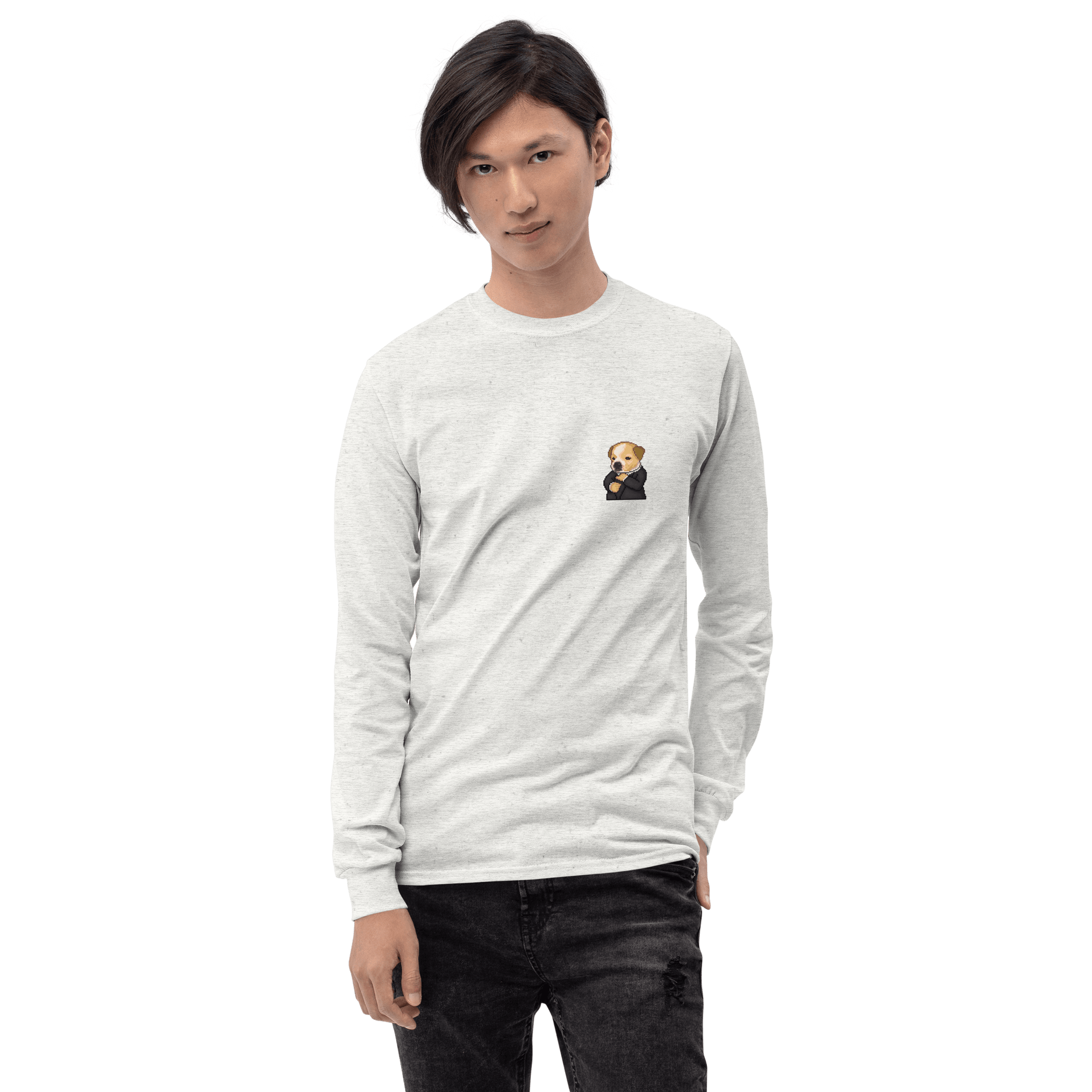 Dog Long Sleeve T-Shirt Meme - Sport Grey | Shirtposting