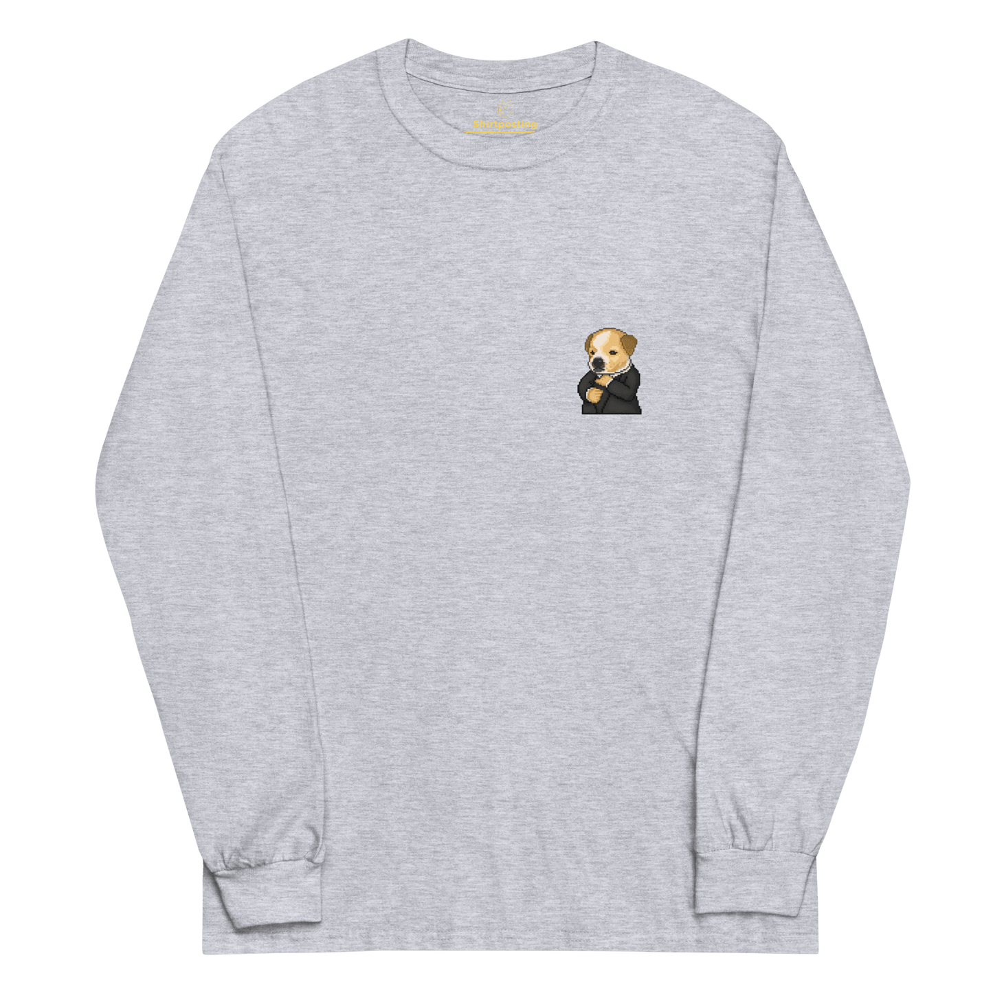 Dog Long Sleeve T-Shirt Meme - Sport Grey | Shirtposting