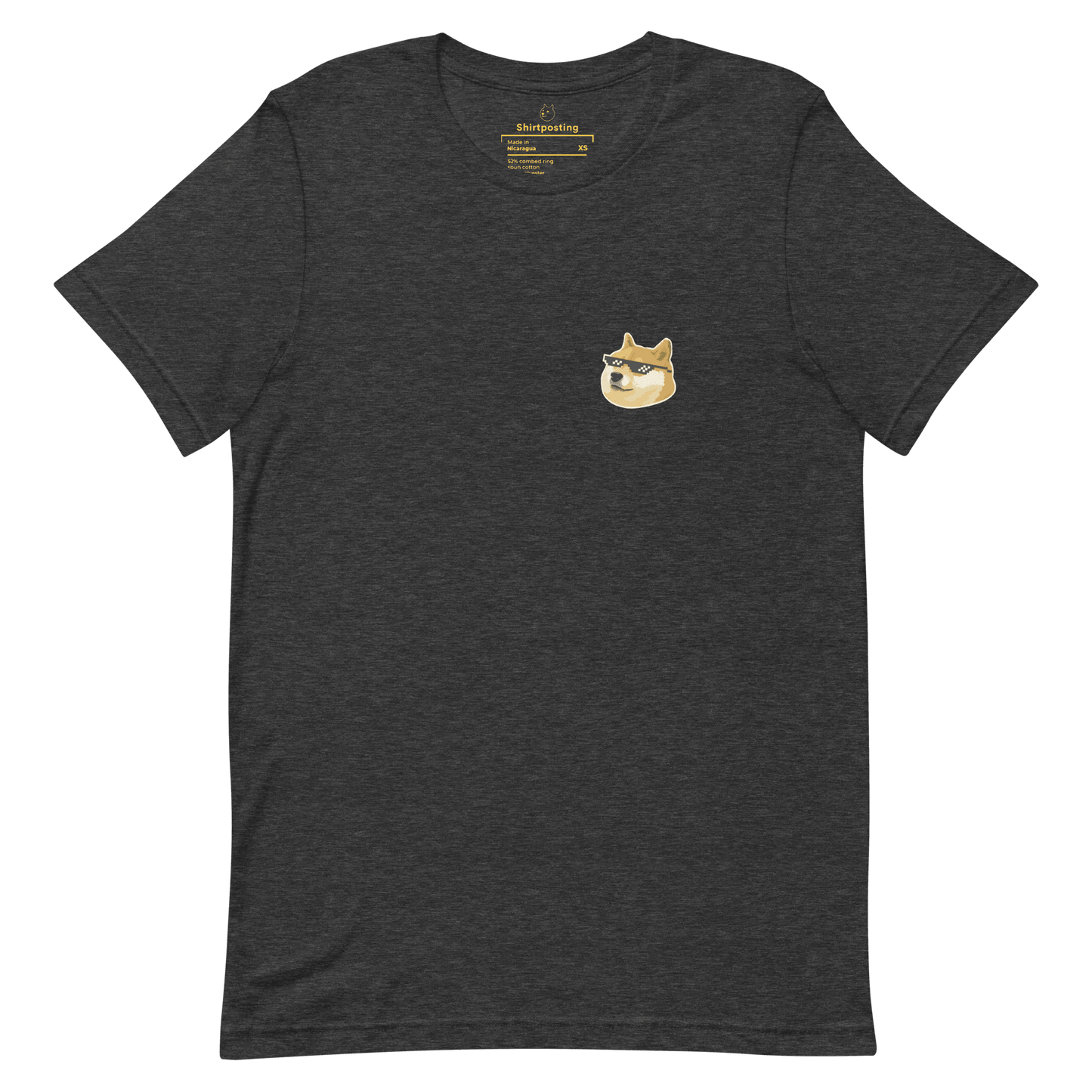 Doge Classic T-Shirt Meme - Dark Grey Heather | Shirtposting