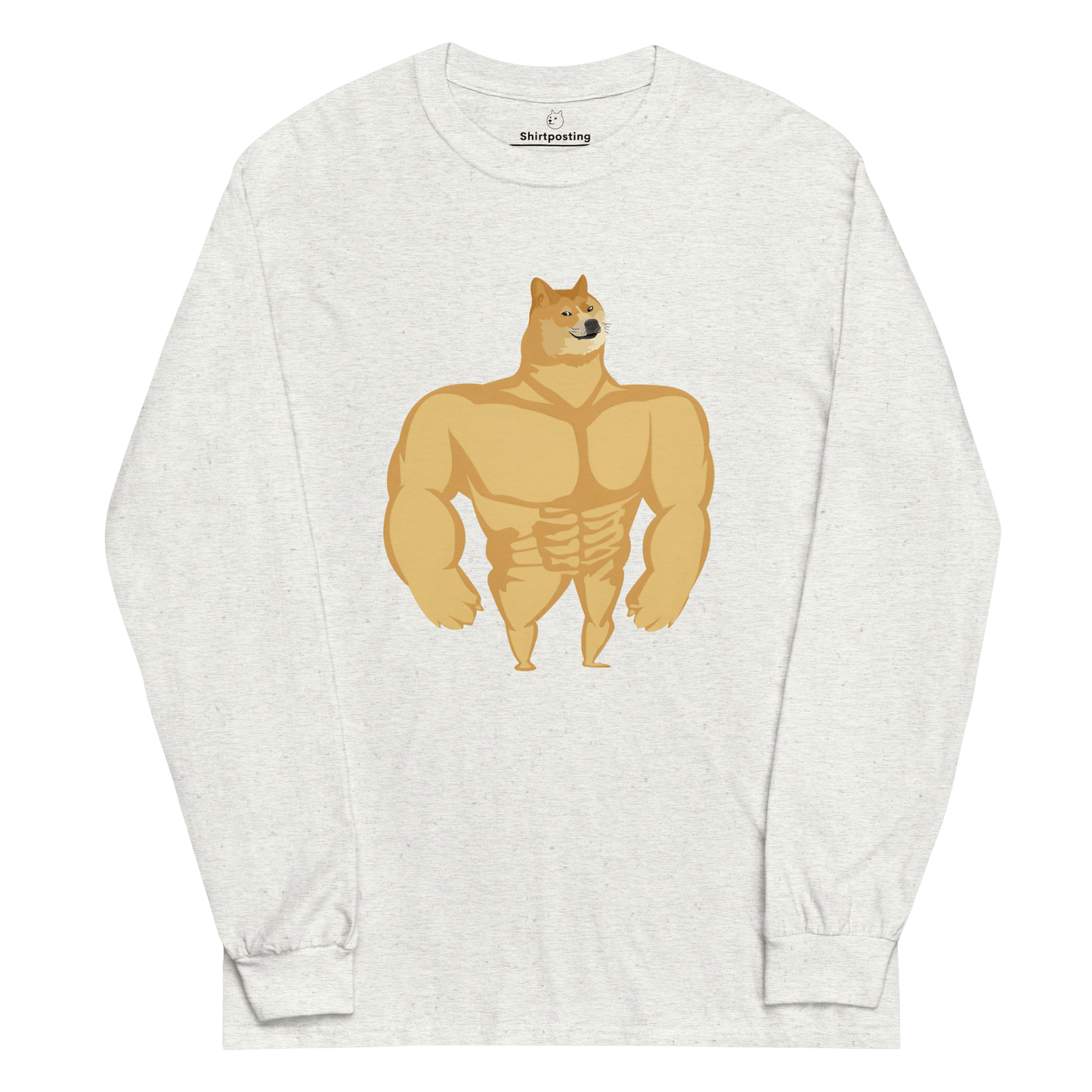 Doge Long Sleeve T-Shirt Meme - Ash | Shirtposting