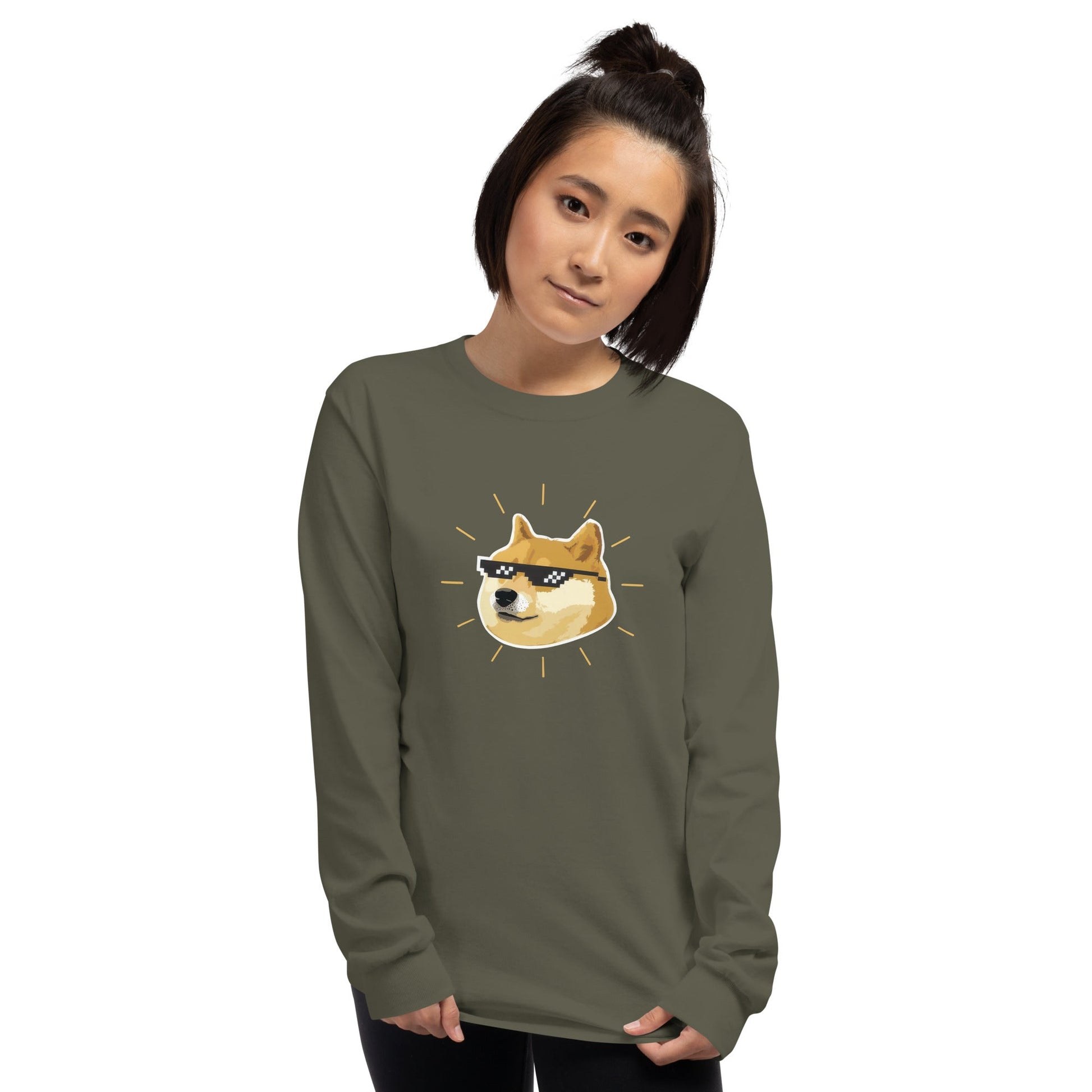 Doge Long Sleeve T-Shirt Meme - Ash | Shirtposting