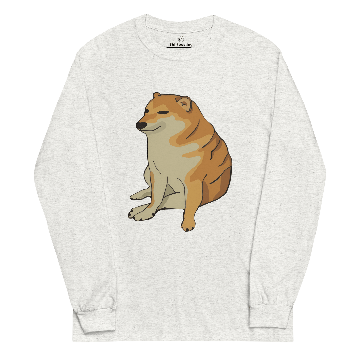 Doge Long Sleeve T-Shirt Meme - Ash | Shirtposting