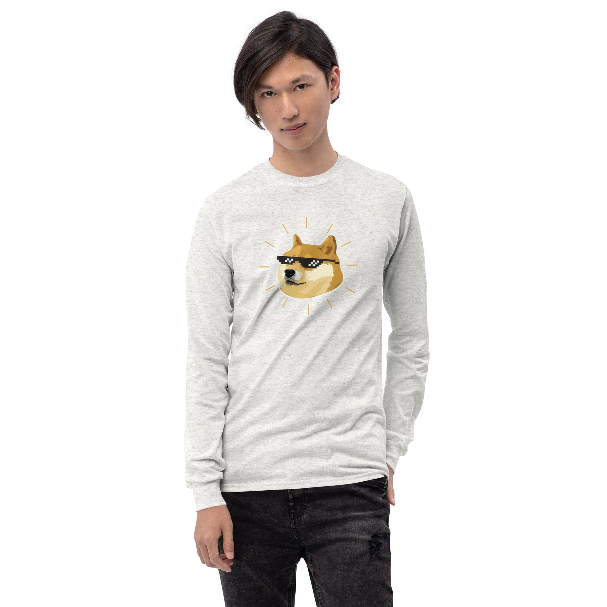 Doge Long Sleeve T-Shirt Meme - Ash | Shirtposting