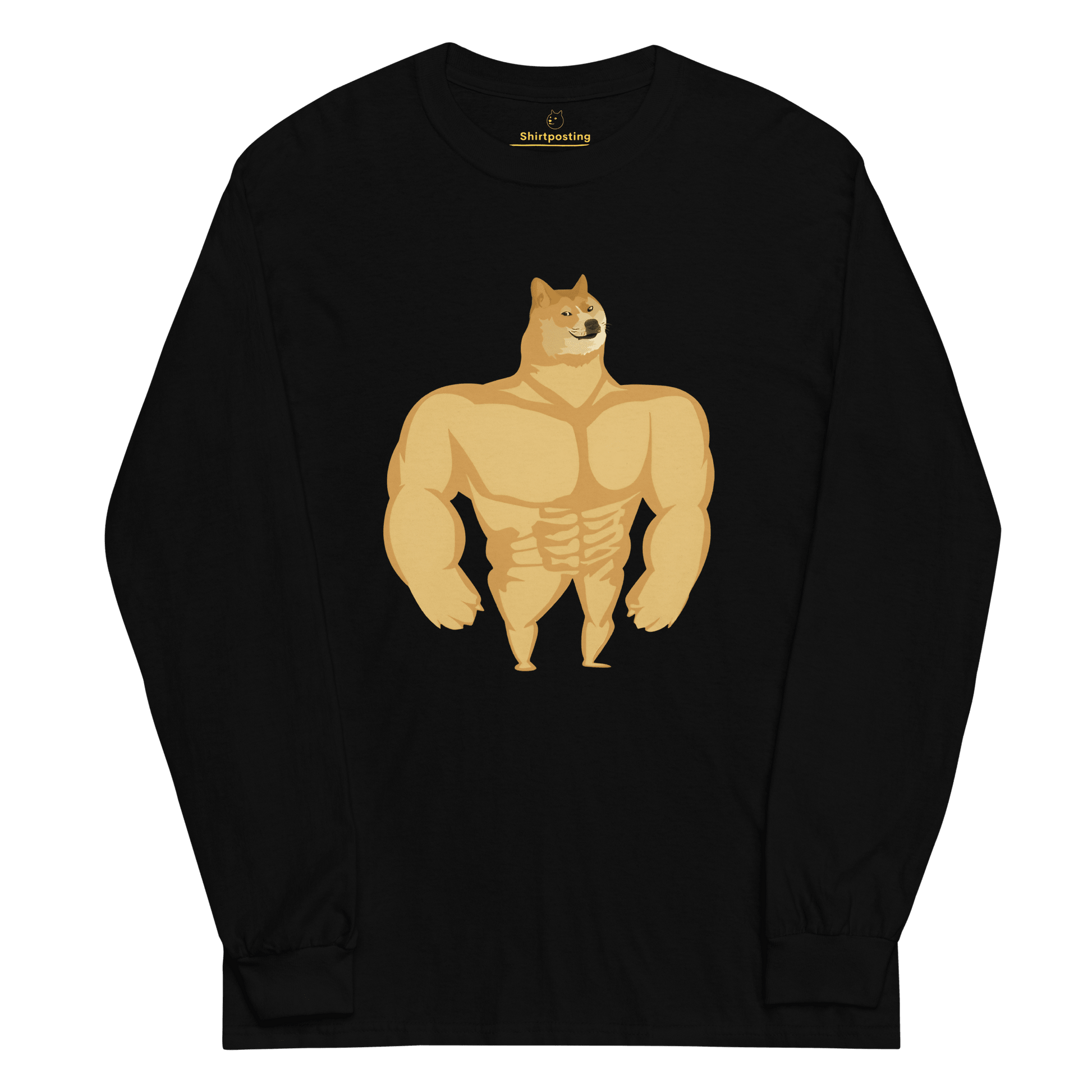 Doge Long Sleeve T-Shirt Meme - Black | Shirtposting