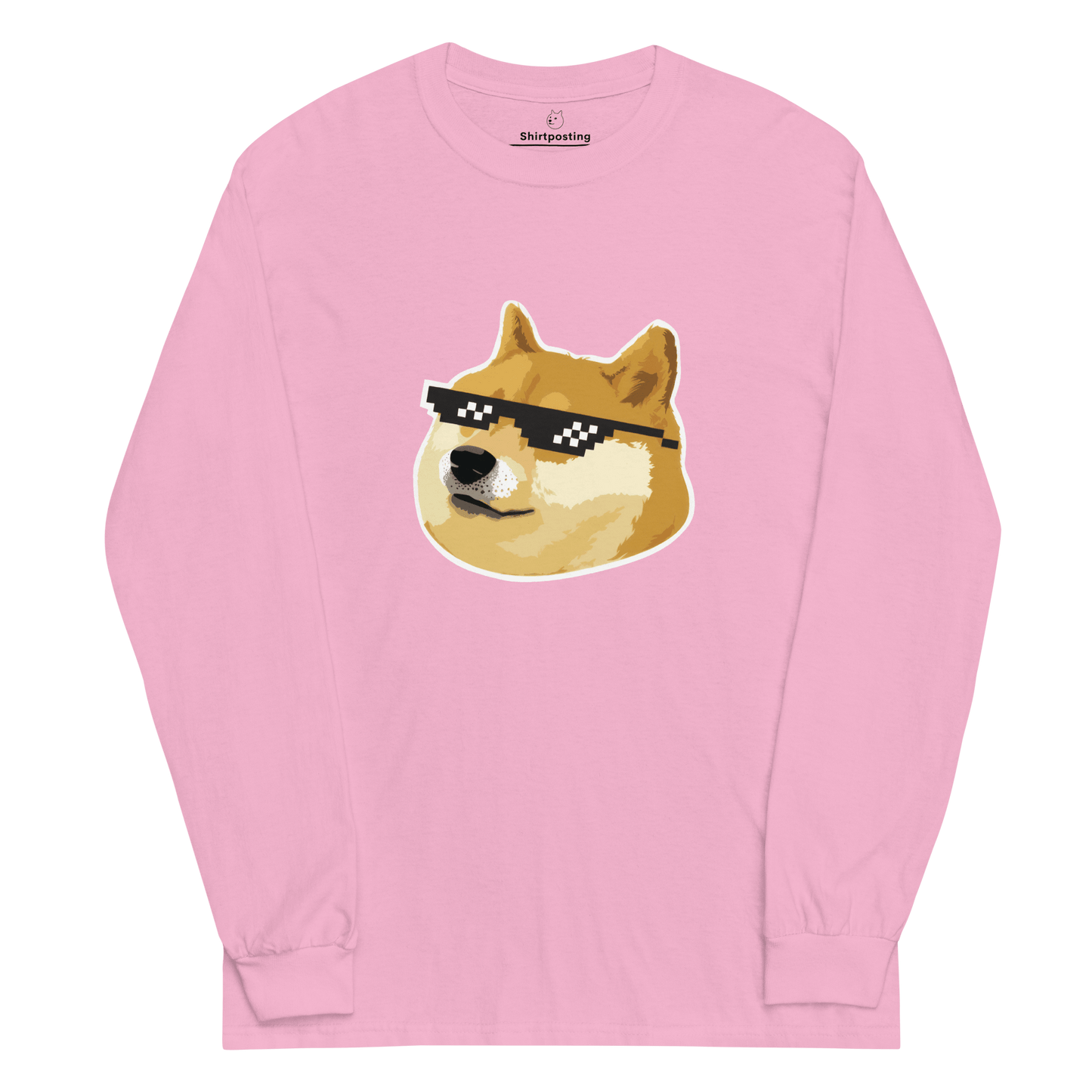 Doge Long Sleeve T-Shirt Meme - Light Pink | Shirtposting
