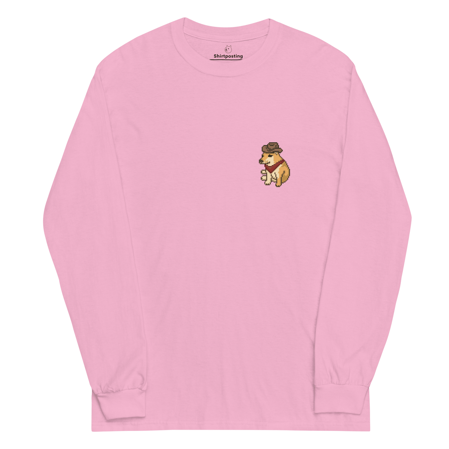 Doge Long Sleeve T-Shirt Meme - Light Pink | Shirtposting