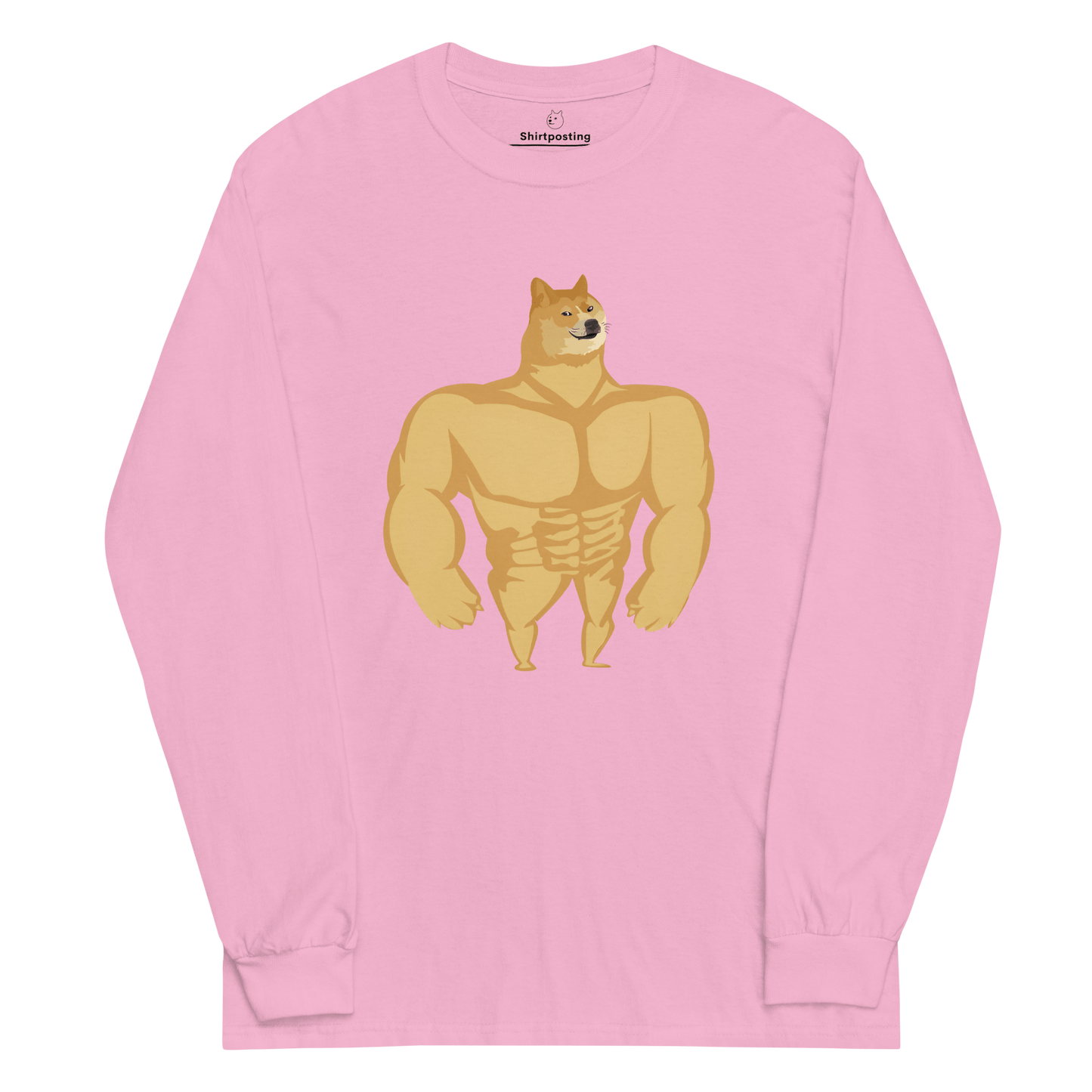 Doge Long Sleeve T-Shirt Meme - Light Pink | Shirtposting