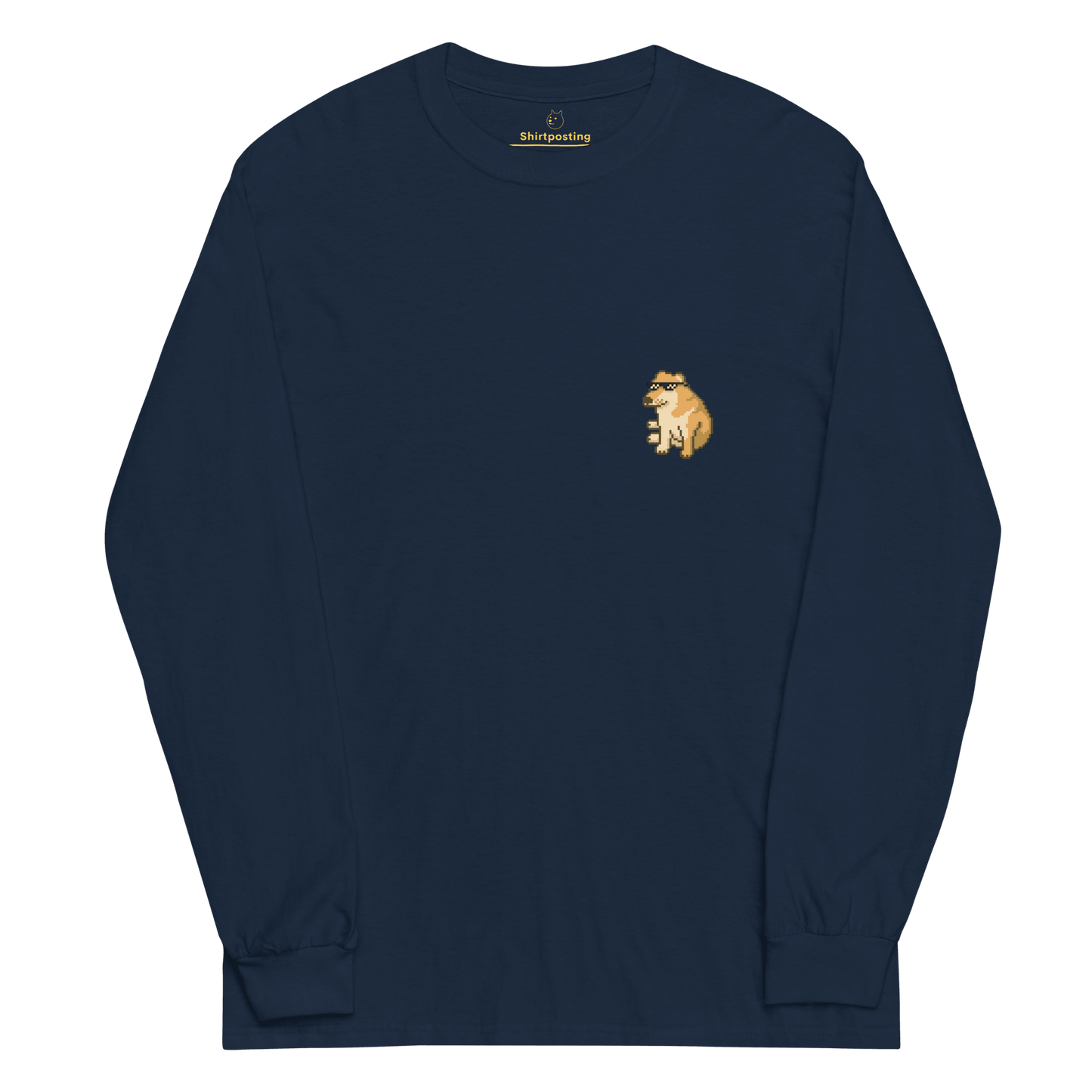 Doge Long Sleeve T-Shirt Meme - Navy | Shirtposting