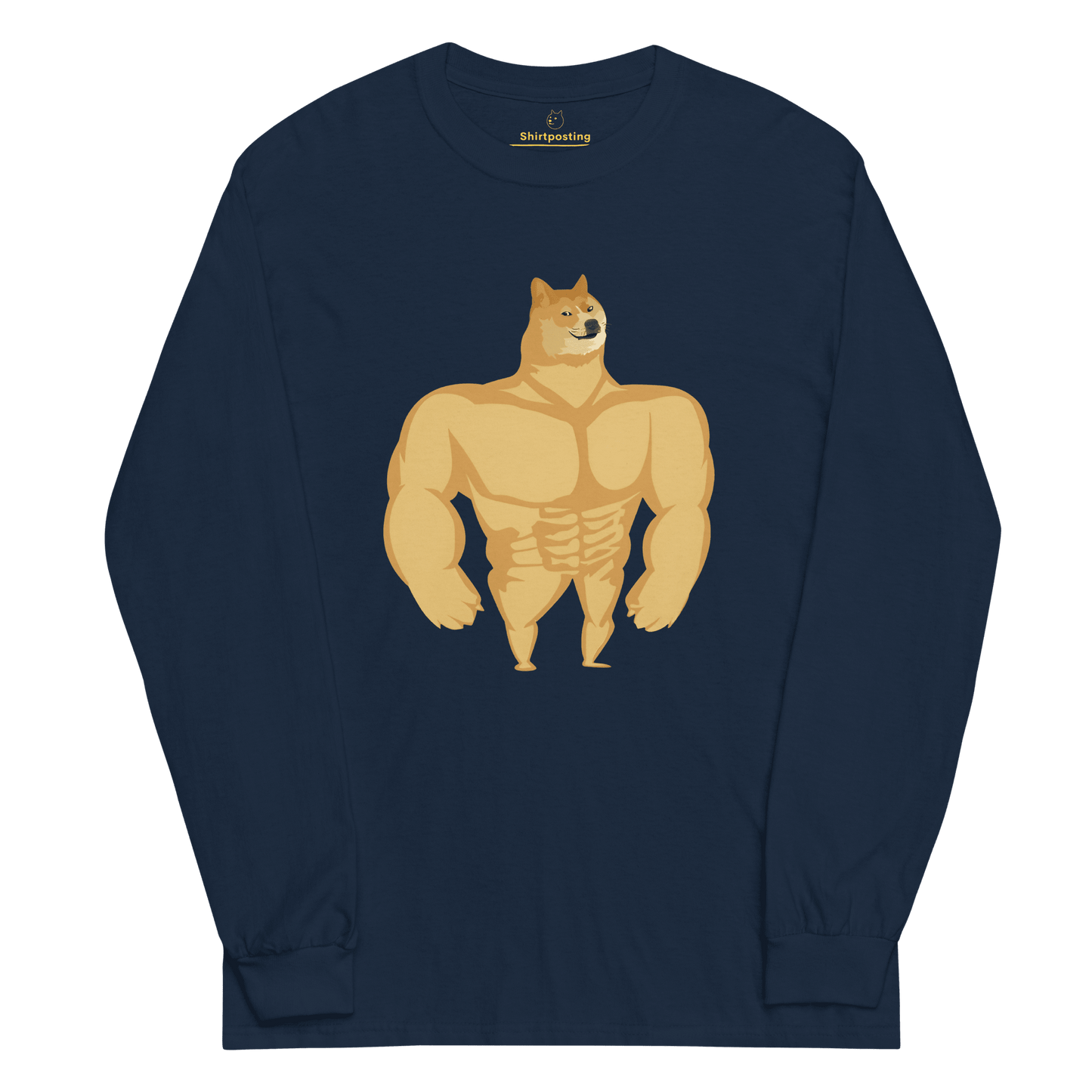 Doge Long Sleeve T-Shirt Meme - Navy | Shirtposting