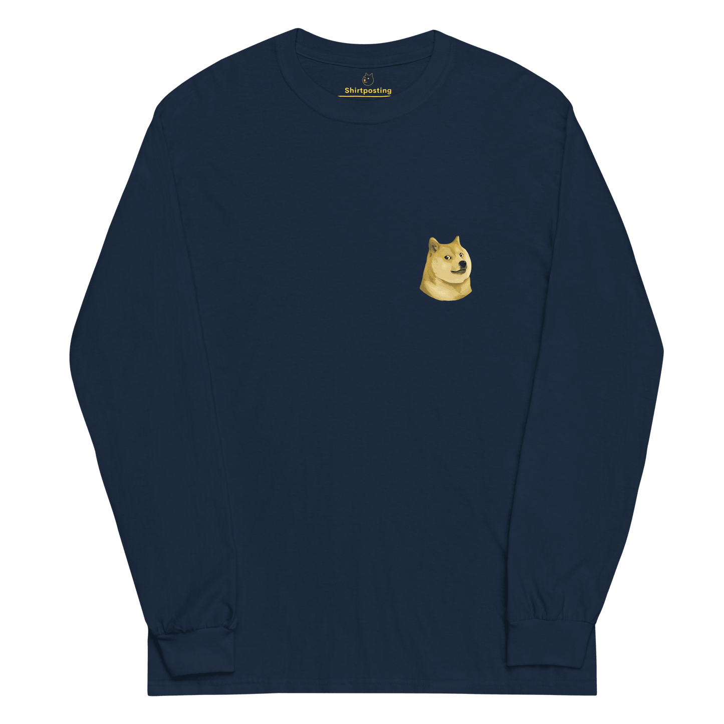 Doge Long Sleeve T-Shirt Meme - Navy | Shirtposting